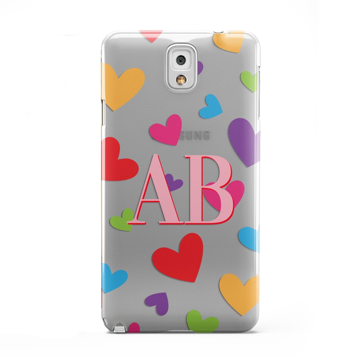 Contrast Initials Heart Print Samsung Galaxy Note 3 Case