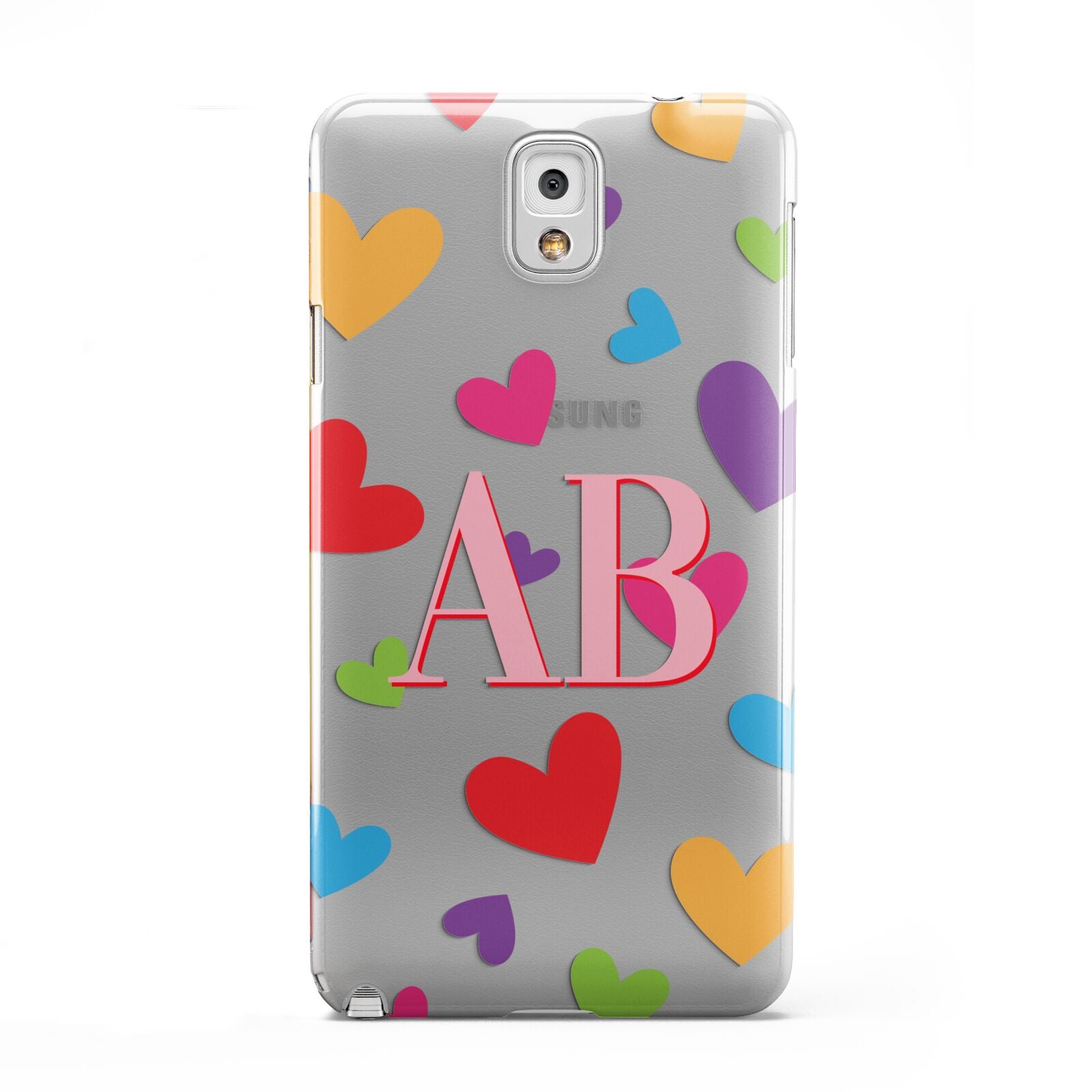 Contrast Initials Heart Print Samsung Galaxy Note 3 Case