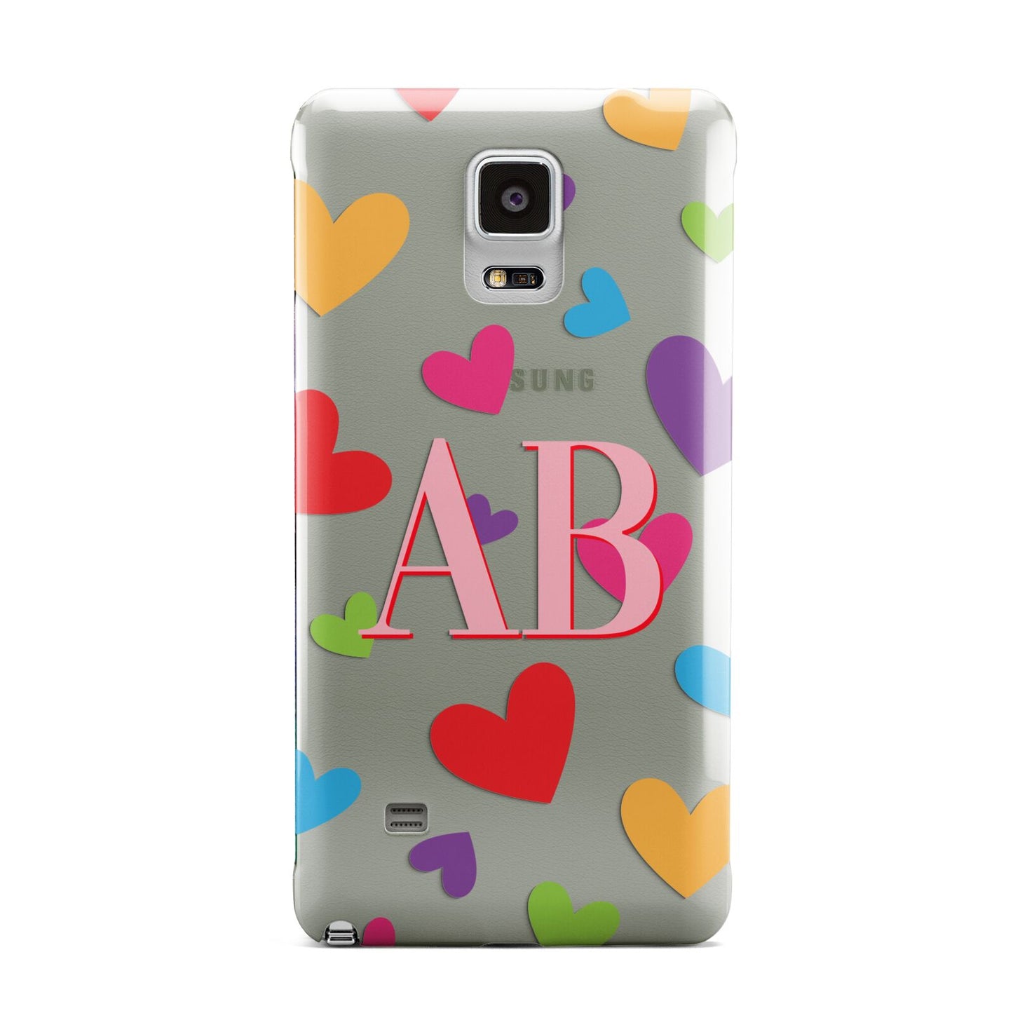 Contrast Initials Heart Print Samsung Galaxy Note 4 Case