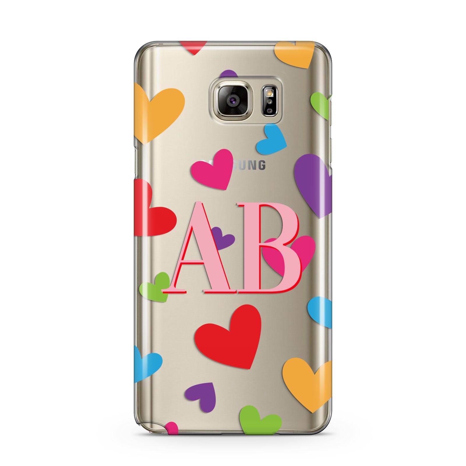 Contrast Initials Heart Print Samsung Galaxy Note 5 Case