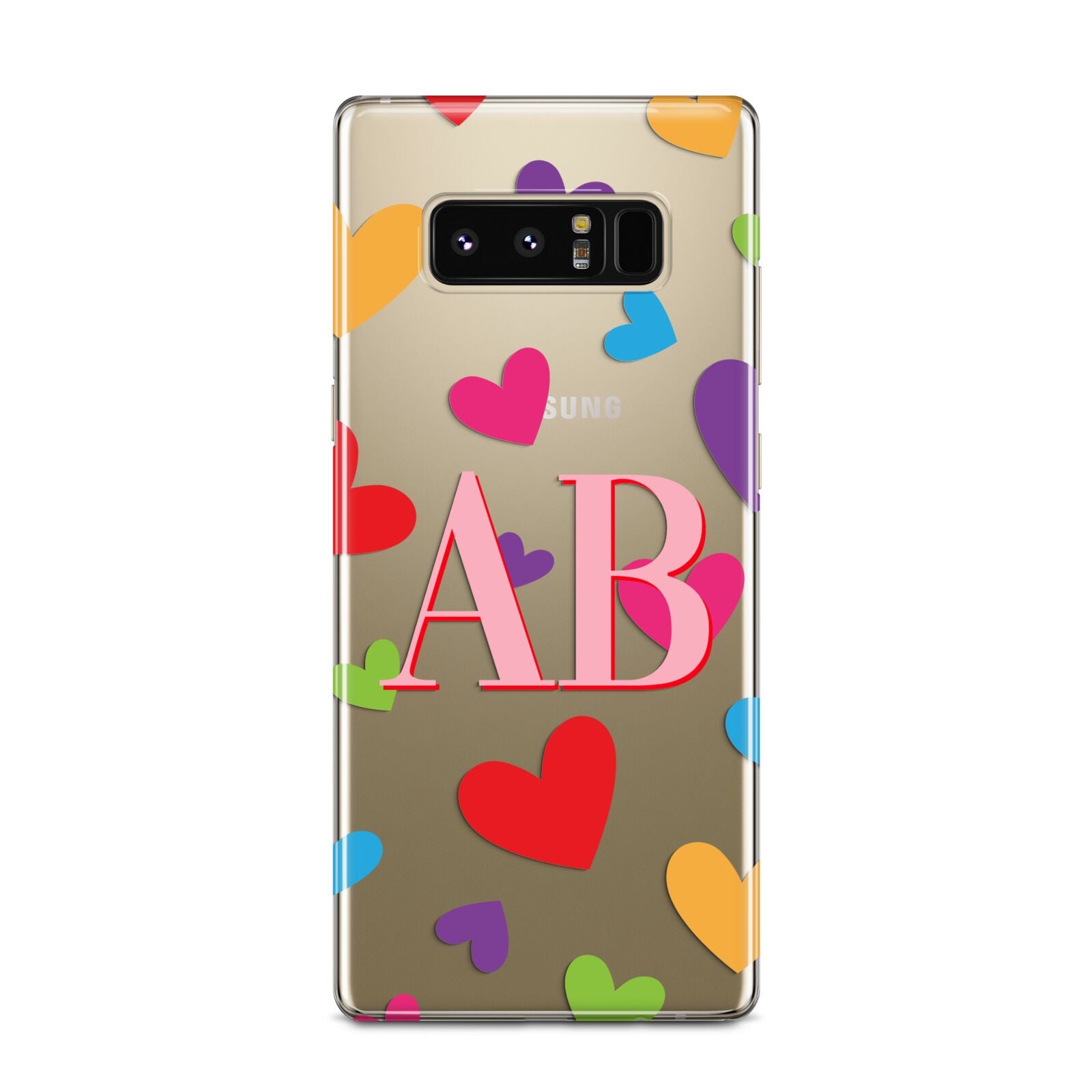 Contrast Initials Heart Print Samsung Galaxy Note 8 Case