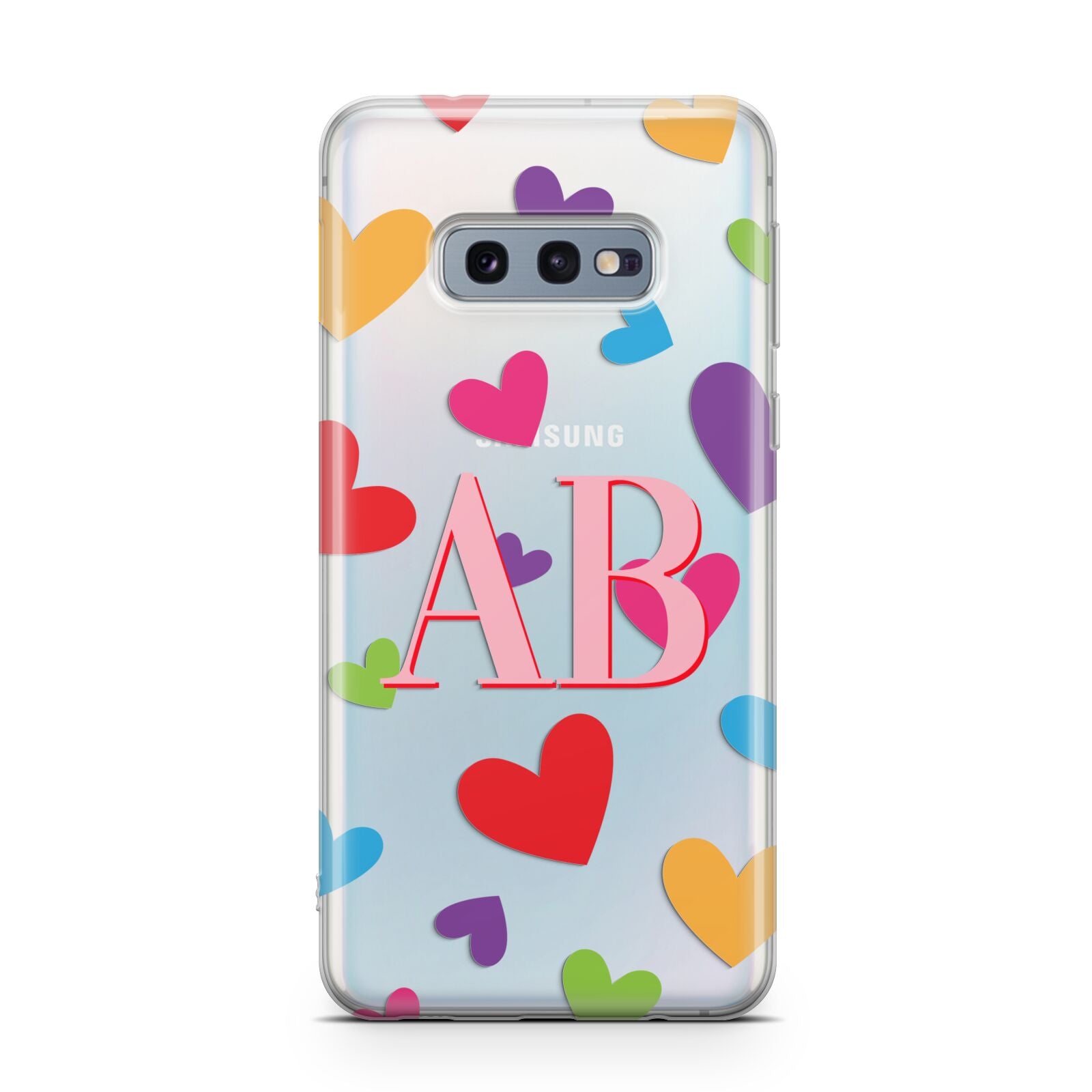 Contrast Initials Heart Print Samsung Galaxy S10E Case