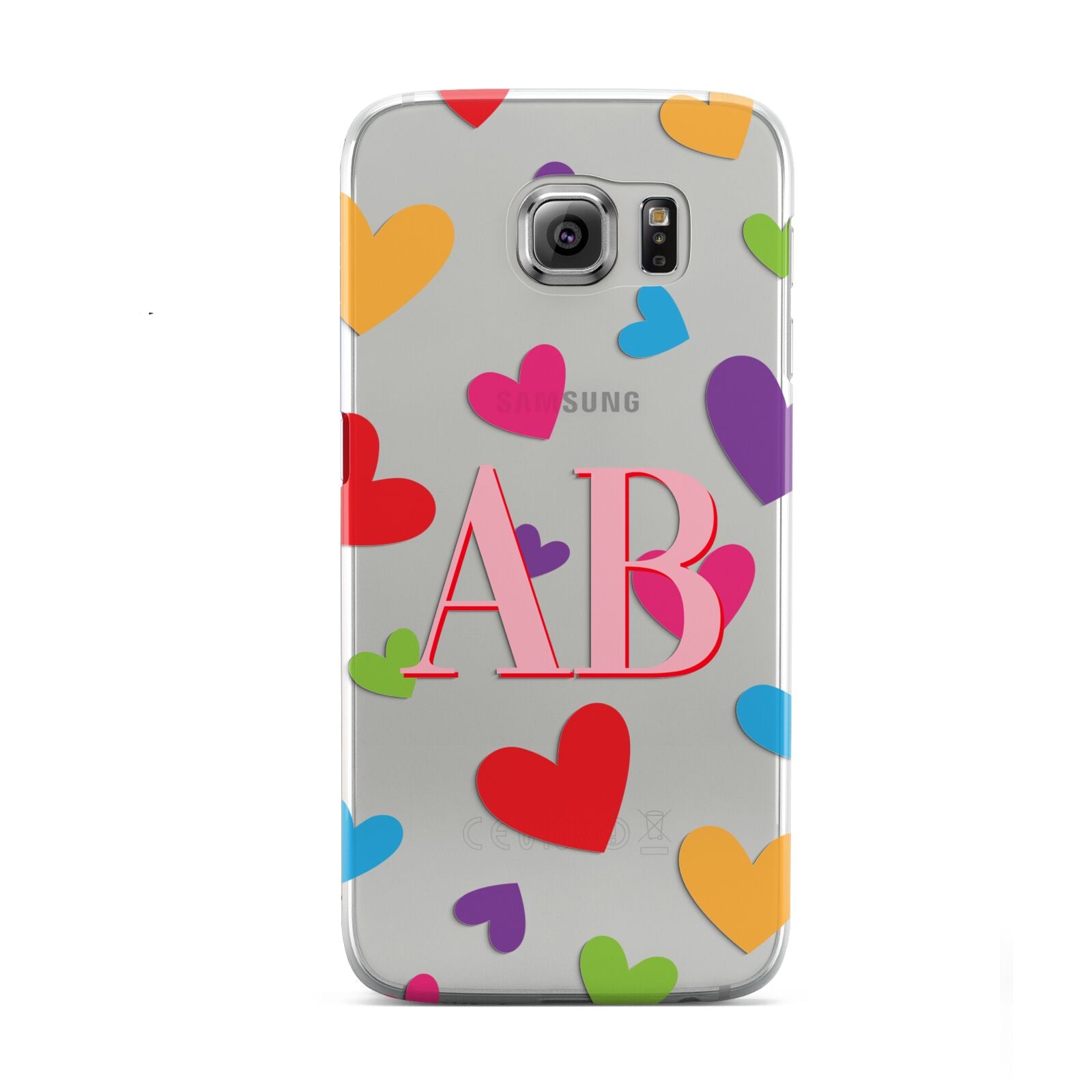 Contrast Initials Heart Print Samsung Galaxy S6 Case