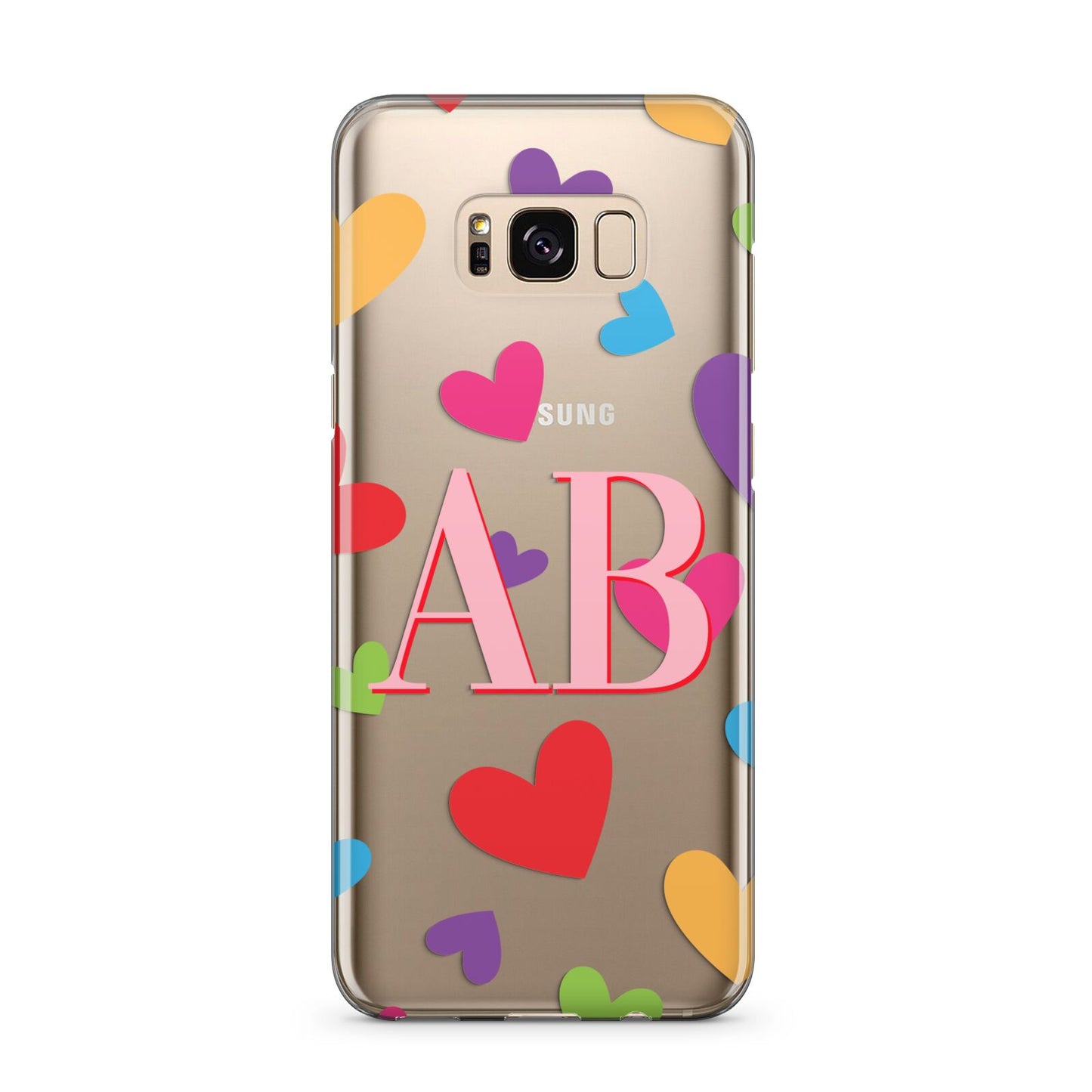 Contrast Initials Heart Print Samsung Galaxy S8 Plus Case