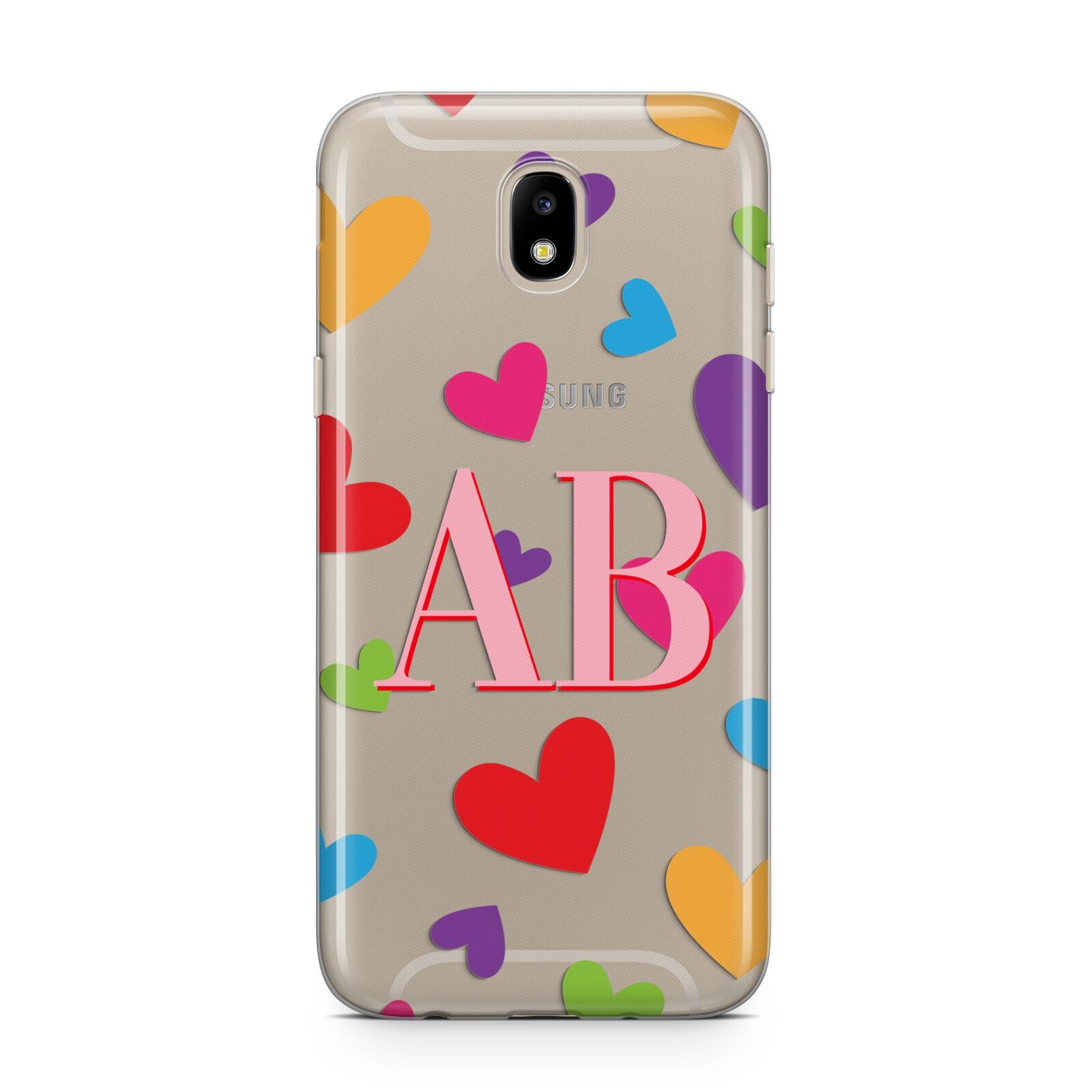 Contrast Initials Heart Print Samsung J5 2017 Case