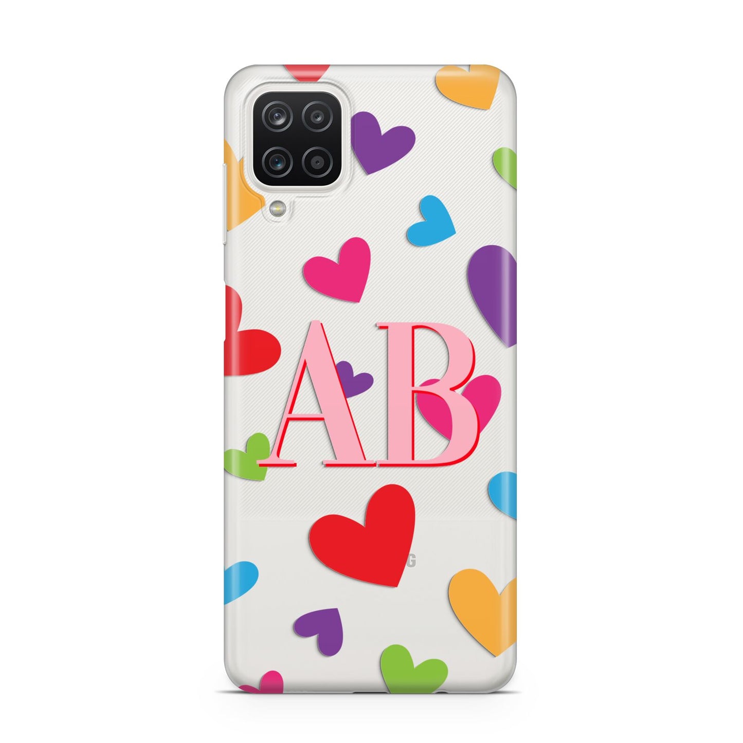 Contrast Initials Heart Print Samsung M12 Case