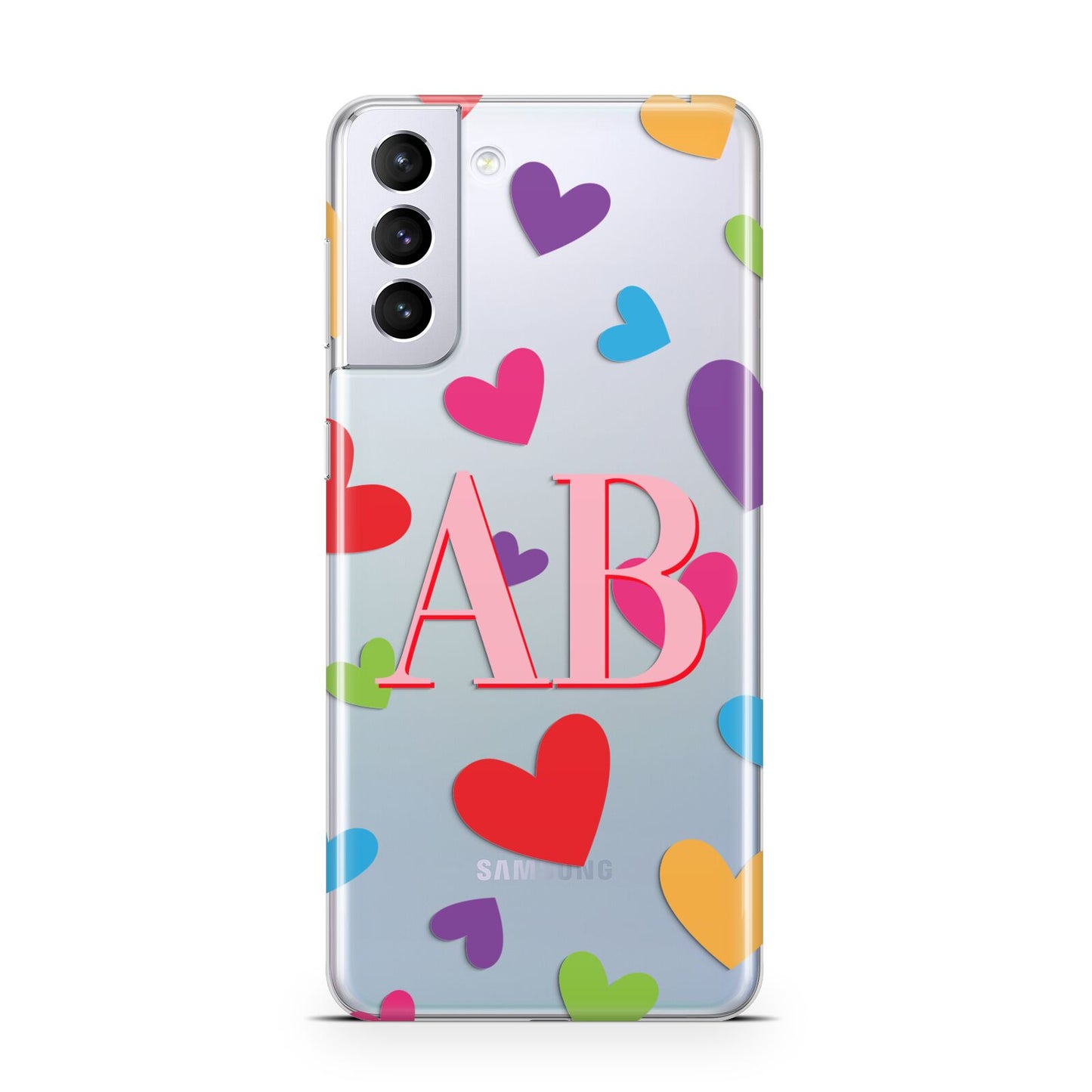 Contrast Initials Heart Print Samsung S21 Plus Case