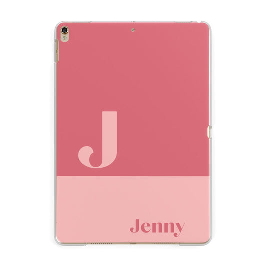 Contrast Personalised Pink Apple iPad Gold Case