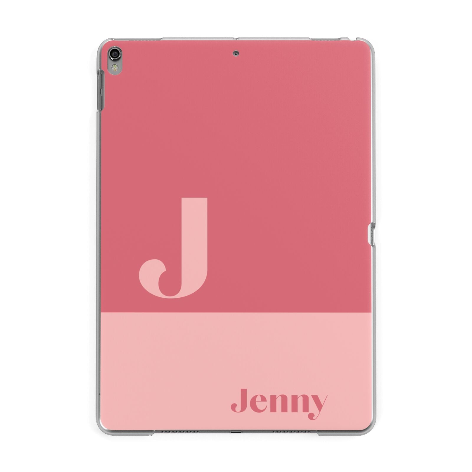 Contrast Personalised Pink Apple iPad Grey Case