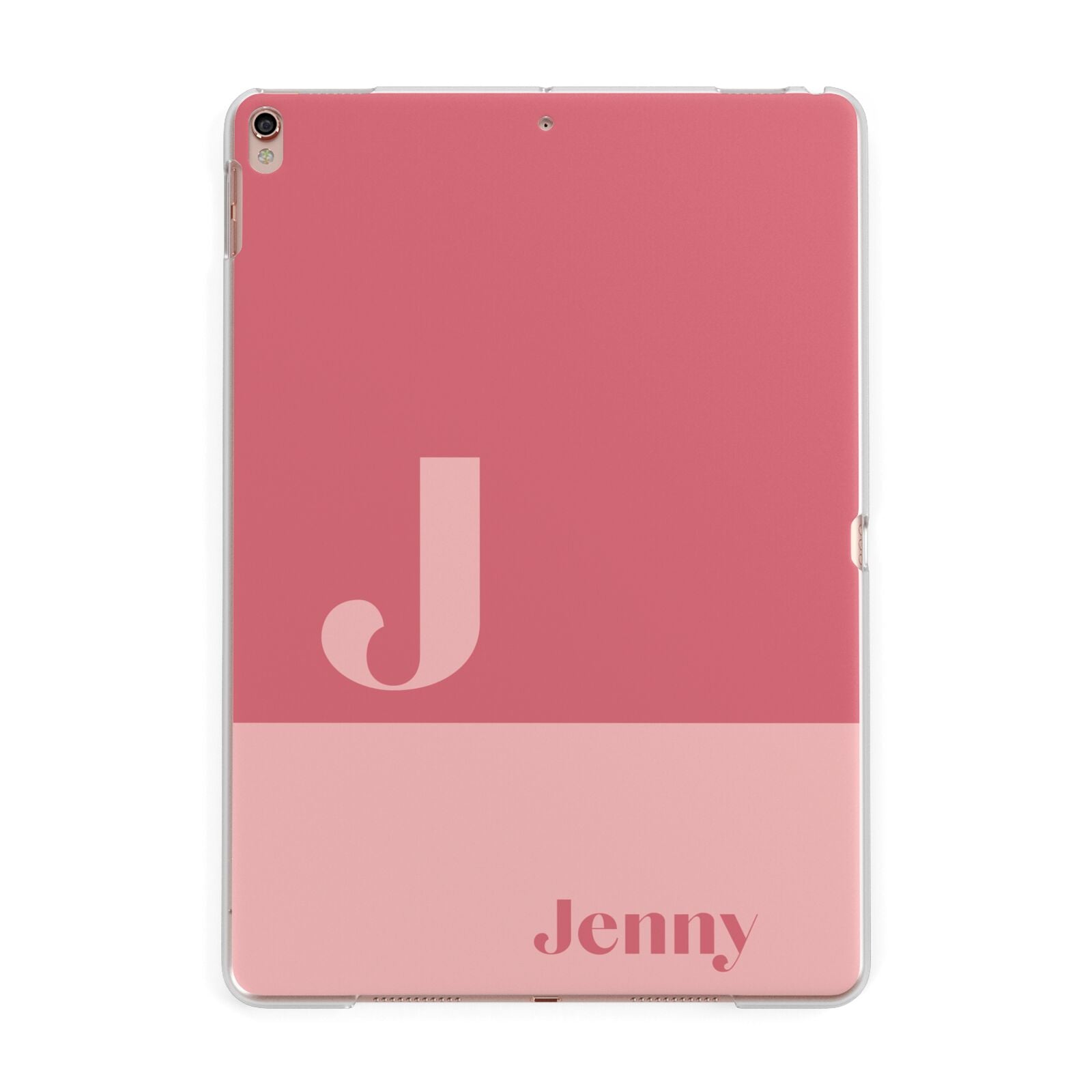 Contrast Personalised Pink Apple iPad Rose Gold Case