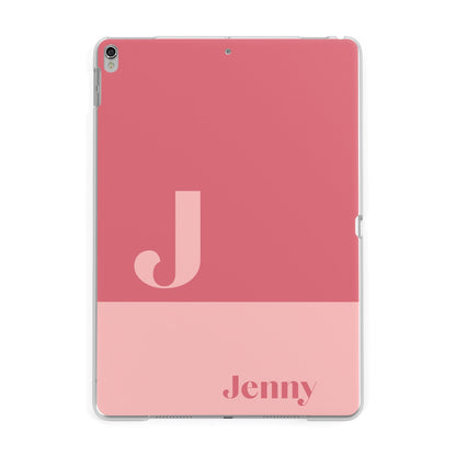 Contrast Personalised Pink Apple iPad Silver Case