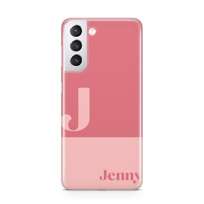 Contrast Personalised Pink Samsung S21 Case