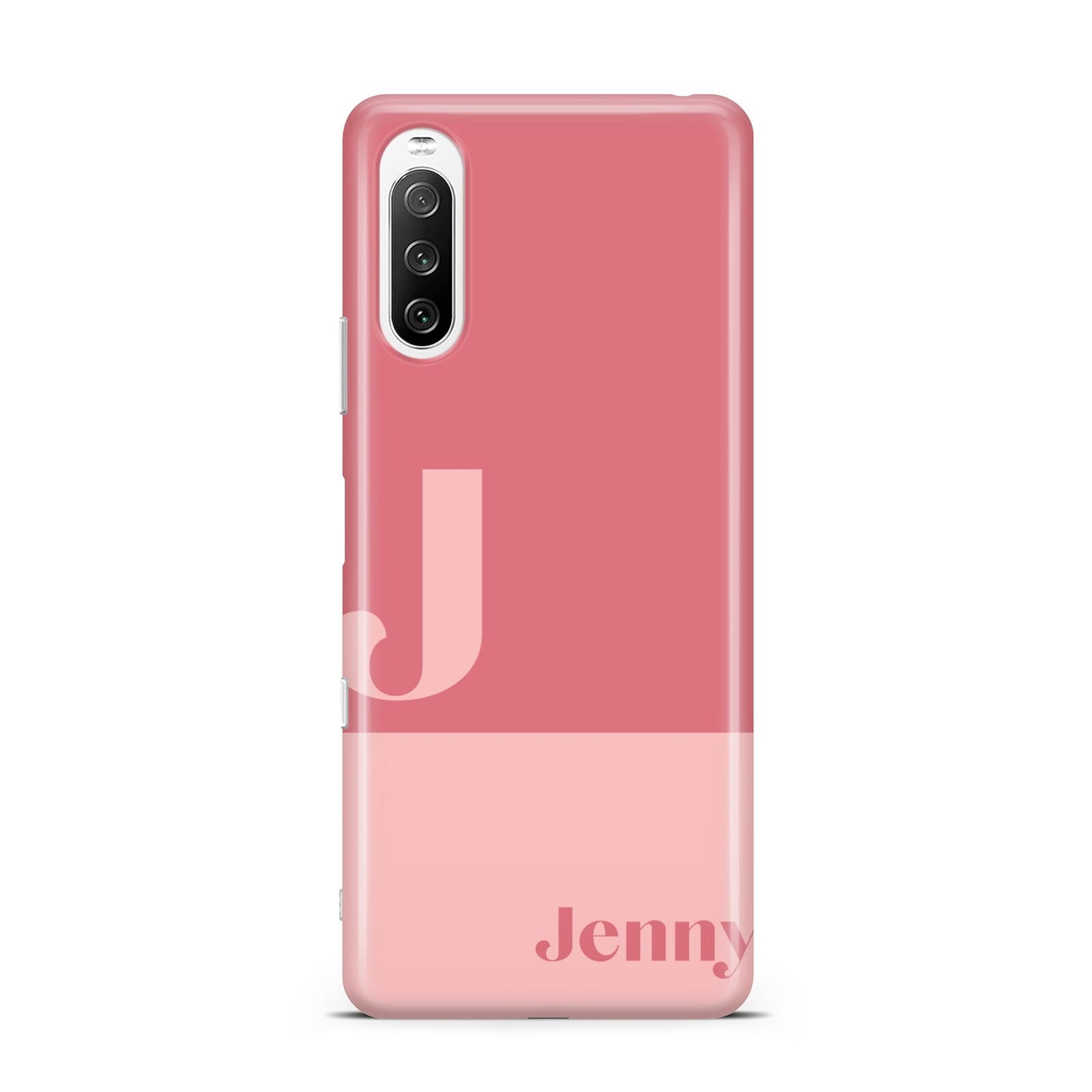 Contrast Personalised Pink Sony Xperia 10 III Case