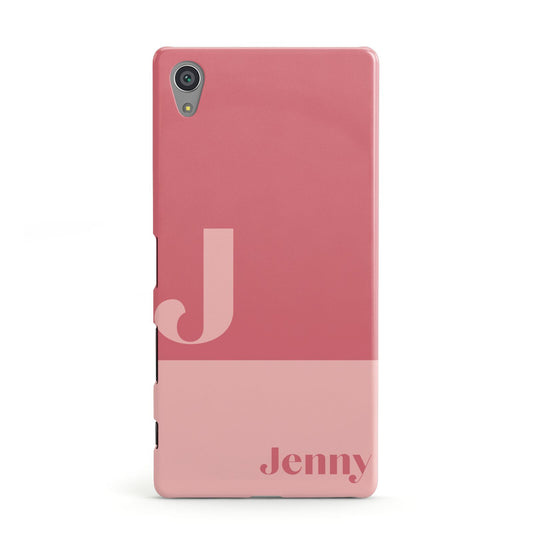 Contrast Personalised Pink Sony Xperia Case