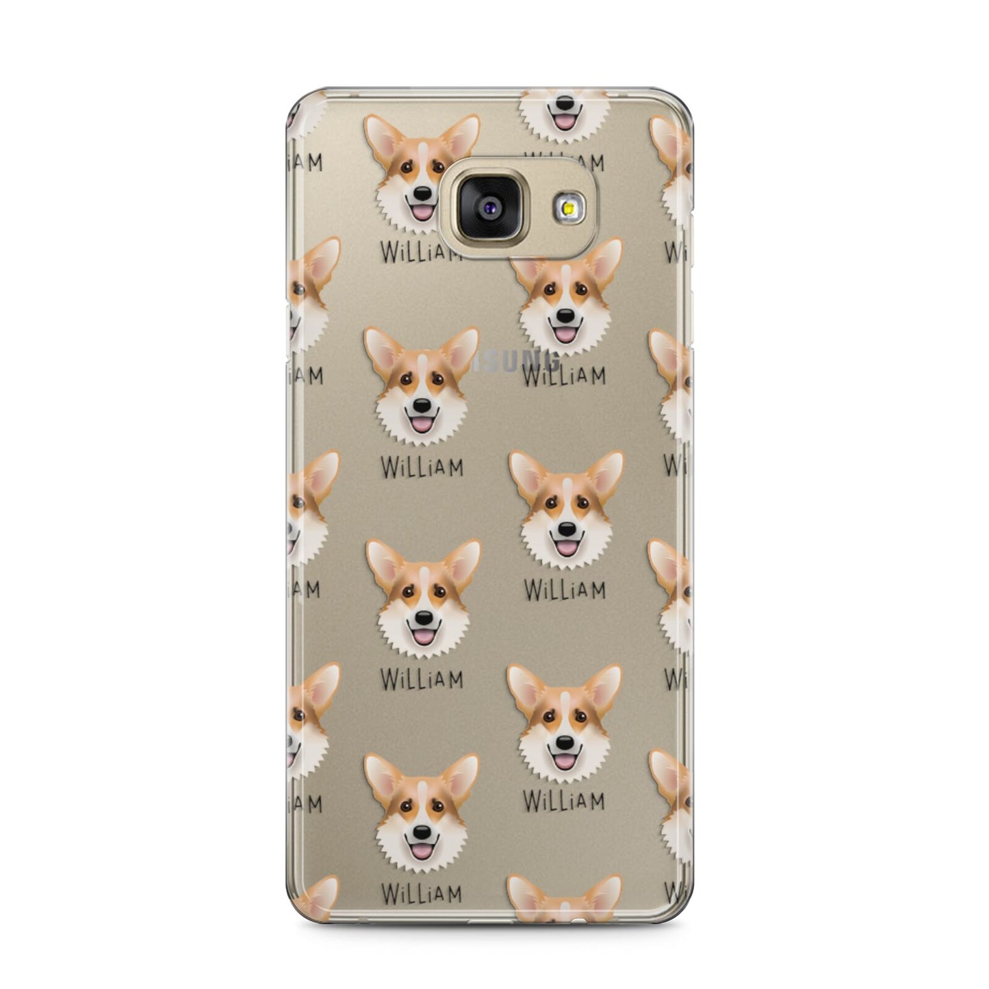 Corgi Icon with Name Samsung Galaxy A5 2016 Case on gold phone