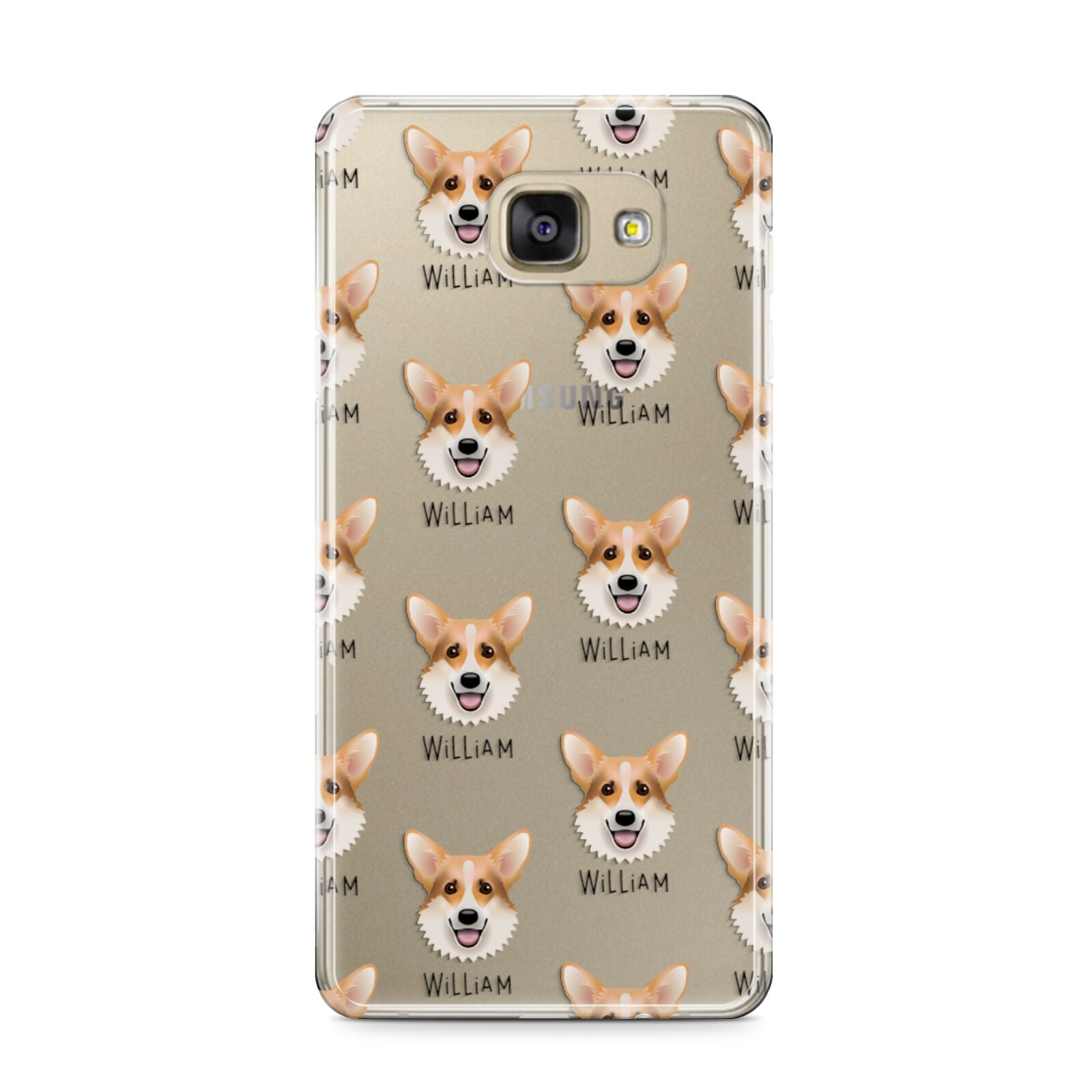 Corgi Icon with Name Samsung Galaxy A9 2016 Case on gold phone