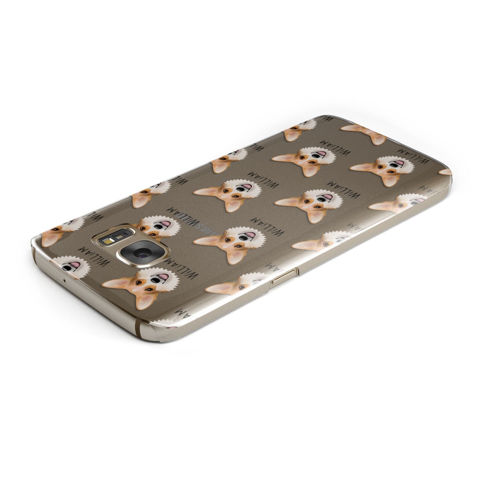 Corgi Icon with Name Samsung Galaxy Case Top Cutout