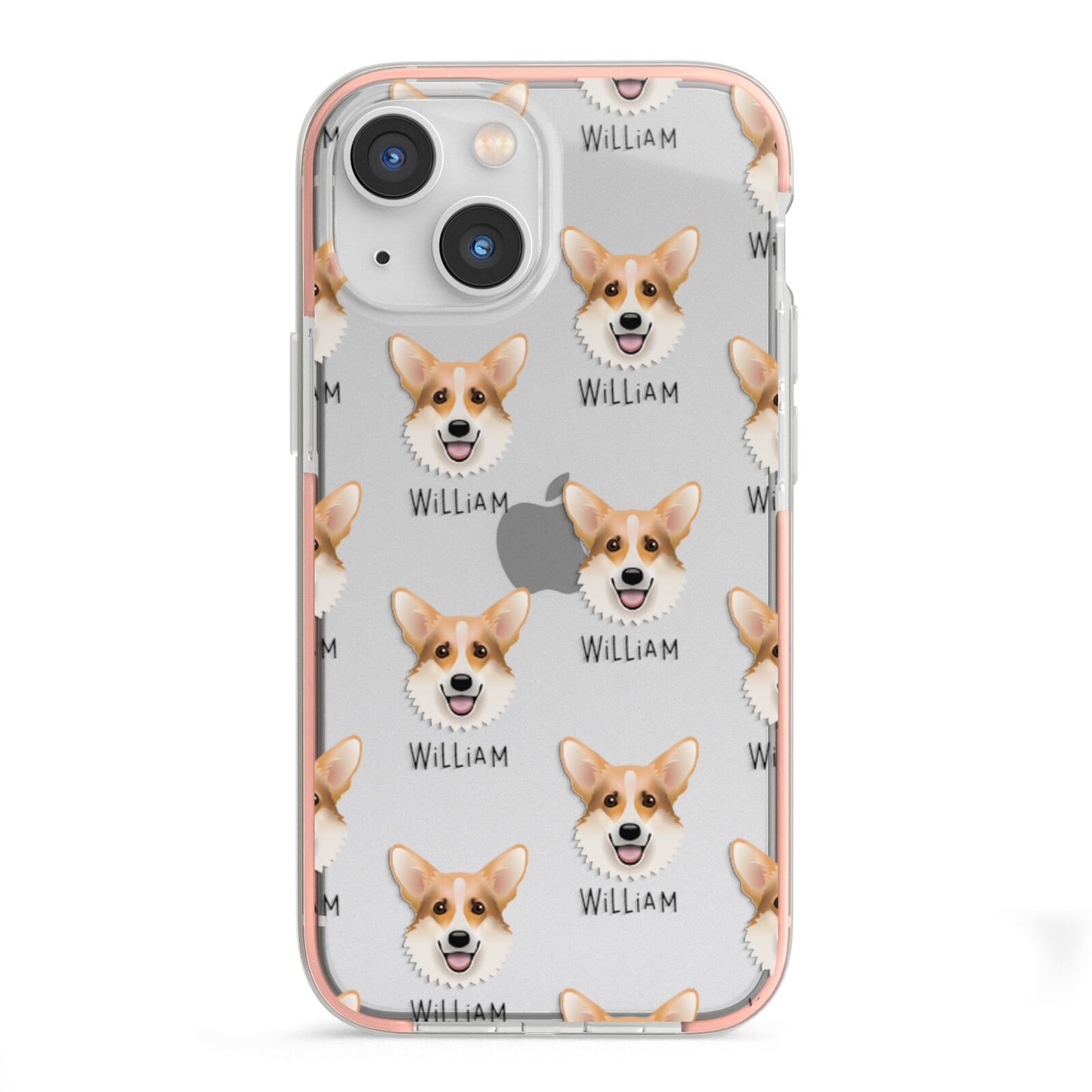 Corgi Icon with Name iPhone 13 Mini TPU Impact Case with Pink Edges