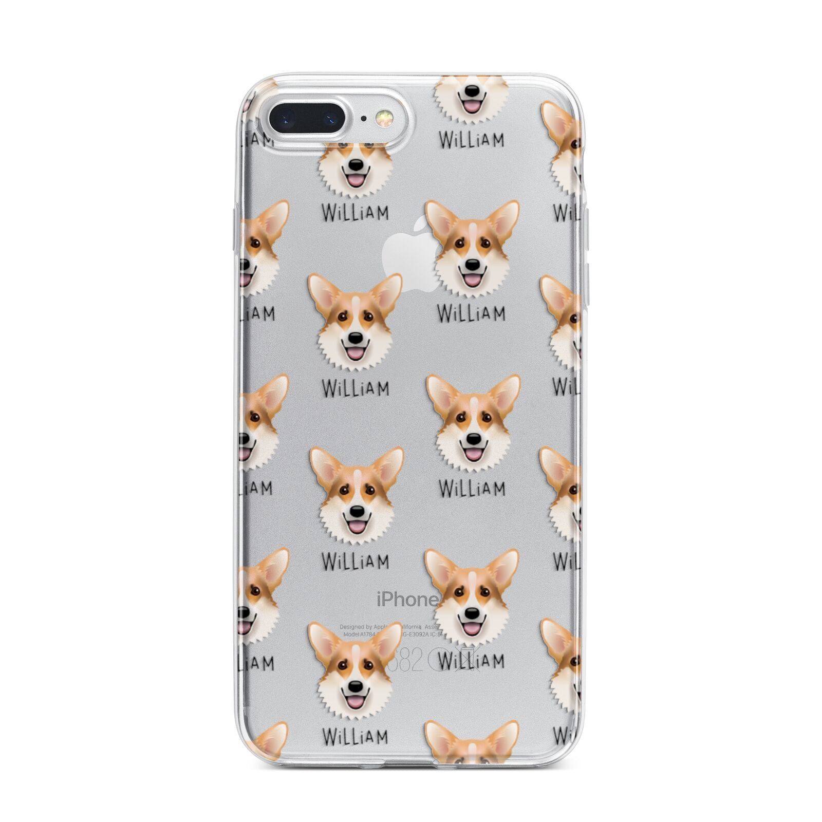 Corgi Icon with Name iPhone 7 Plus Bumper Case on Silver iPhone