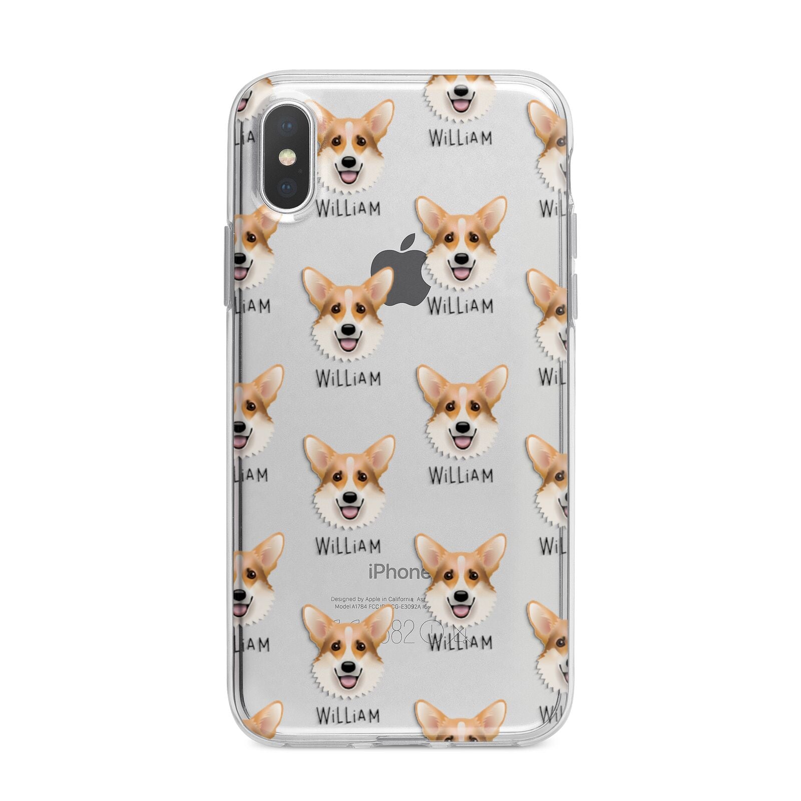 Corgi Icon with Name iPhone X Bumper Case on Silver iPhone Alternative Image 1