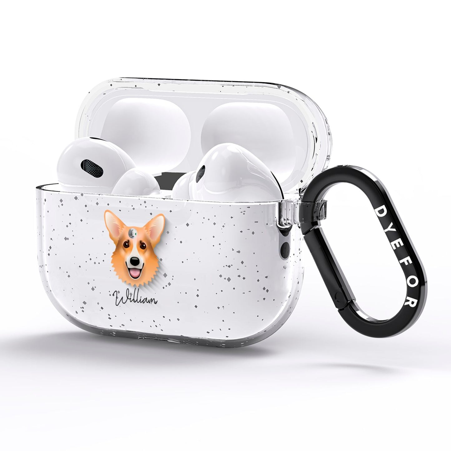 Corgi Personalised AirPods Pro Glitter Case Side Image