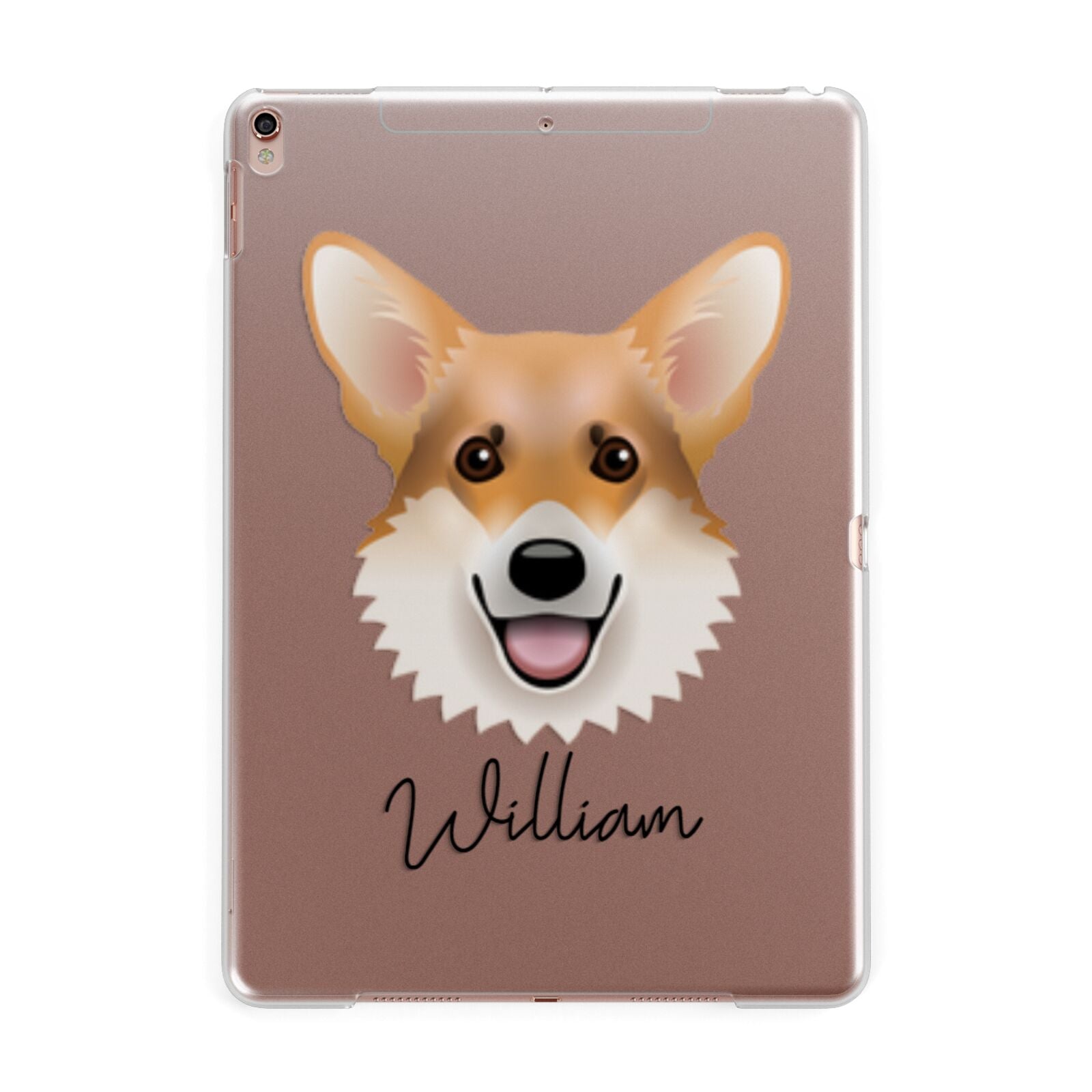 Corgi Personalised Apple iPad Rose Gold Case