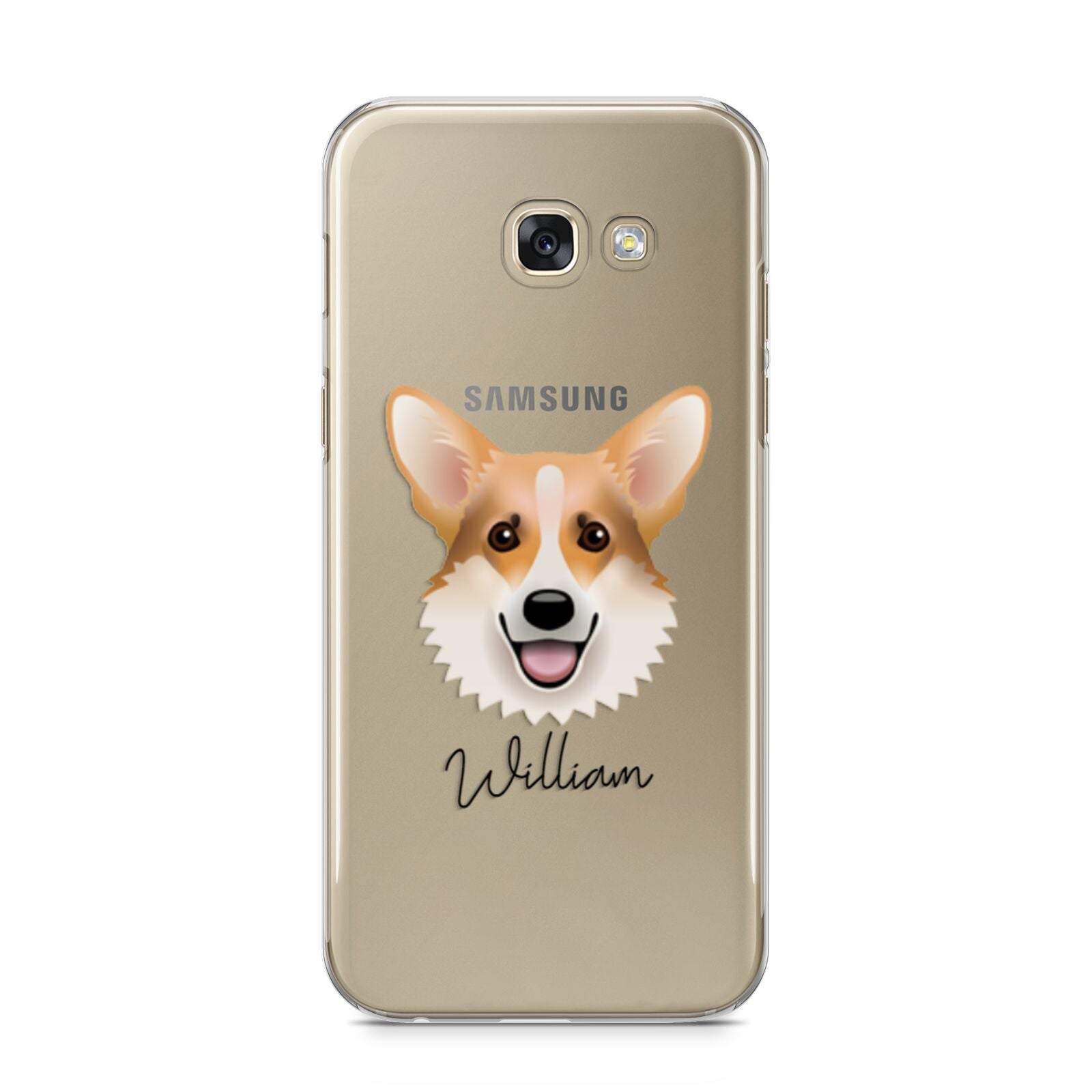 Corgi Personalised Samsung Galaxy A5 2017 Case on gold phone