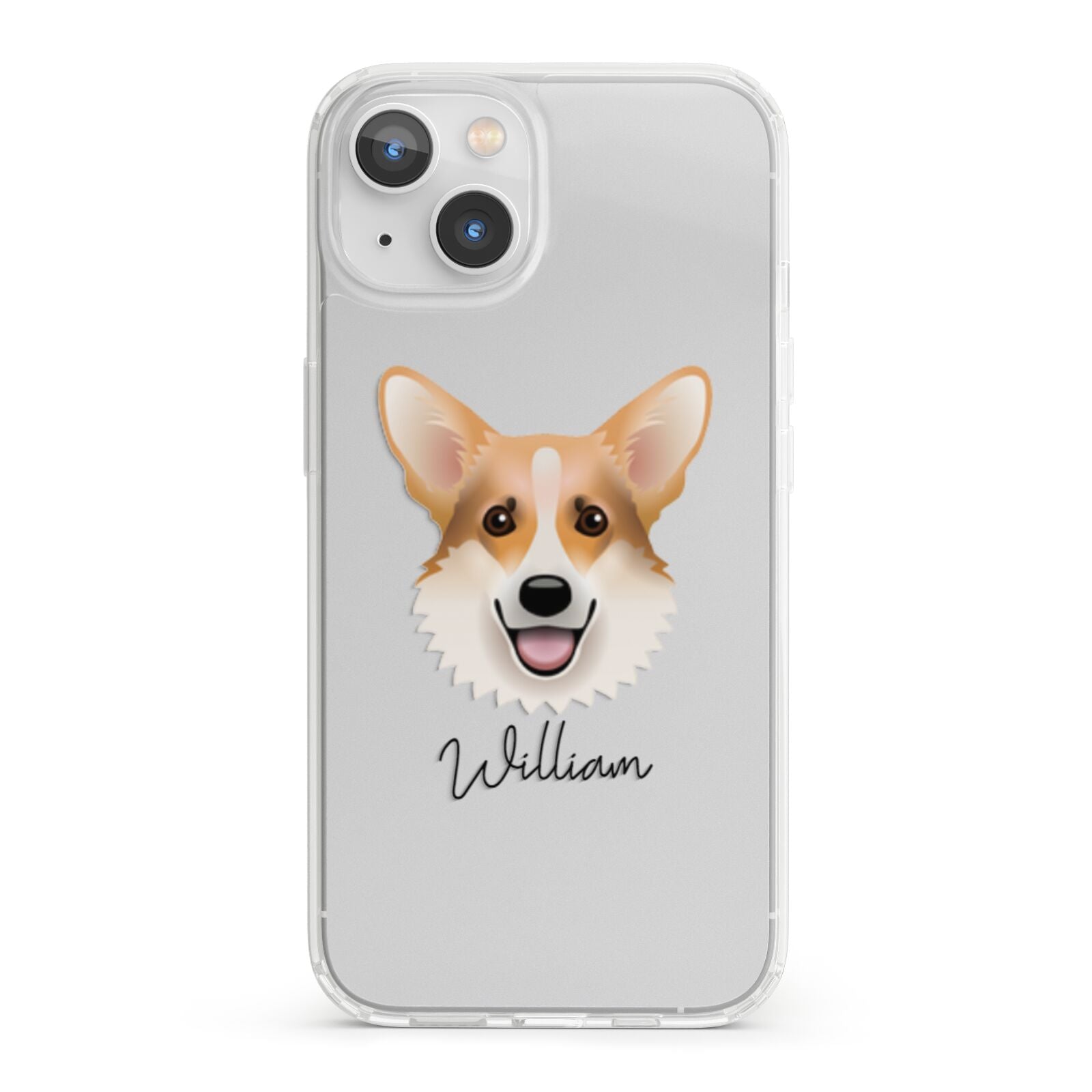 Corgi Personalised iPhone 13 Clear Bumper Case