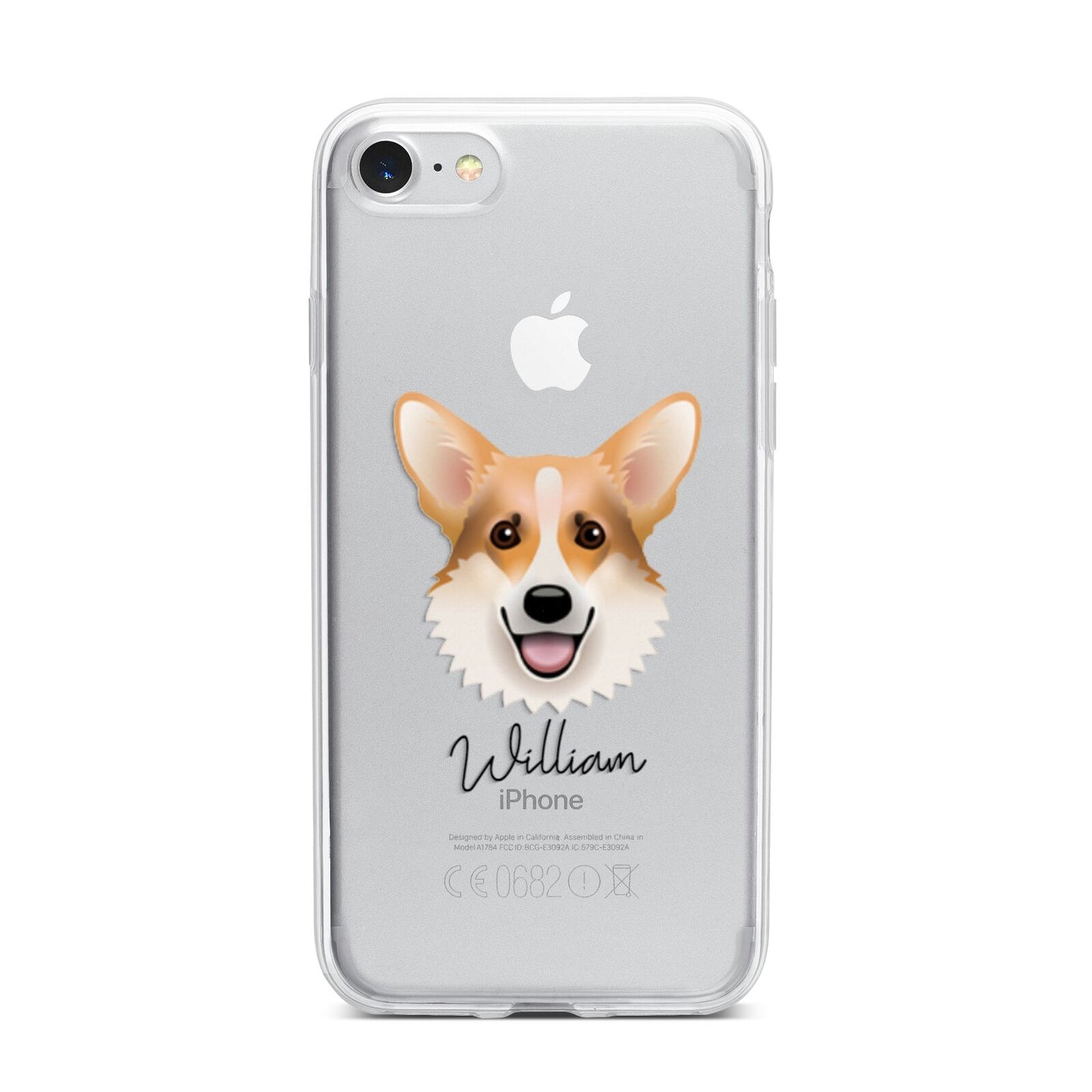 Corgi Personalised iPhone 7 Bumper Case on Silver iPhone