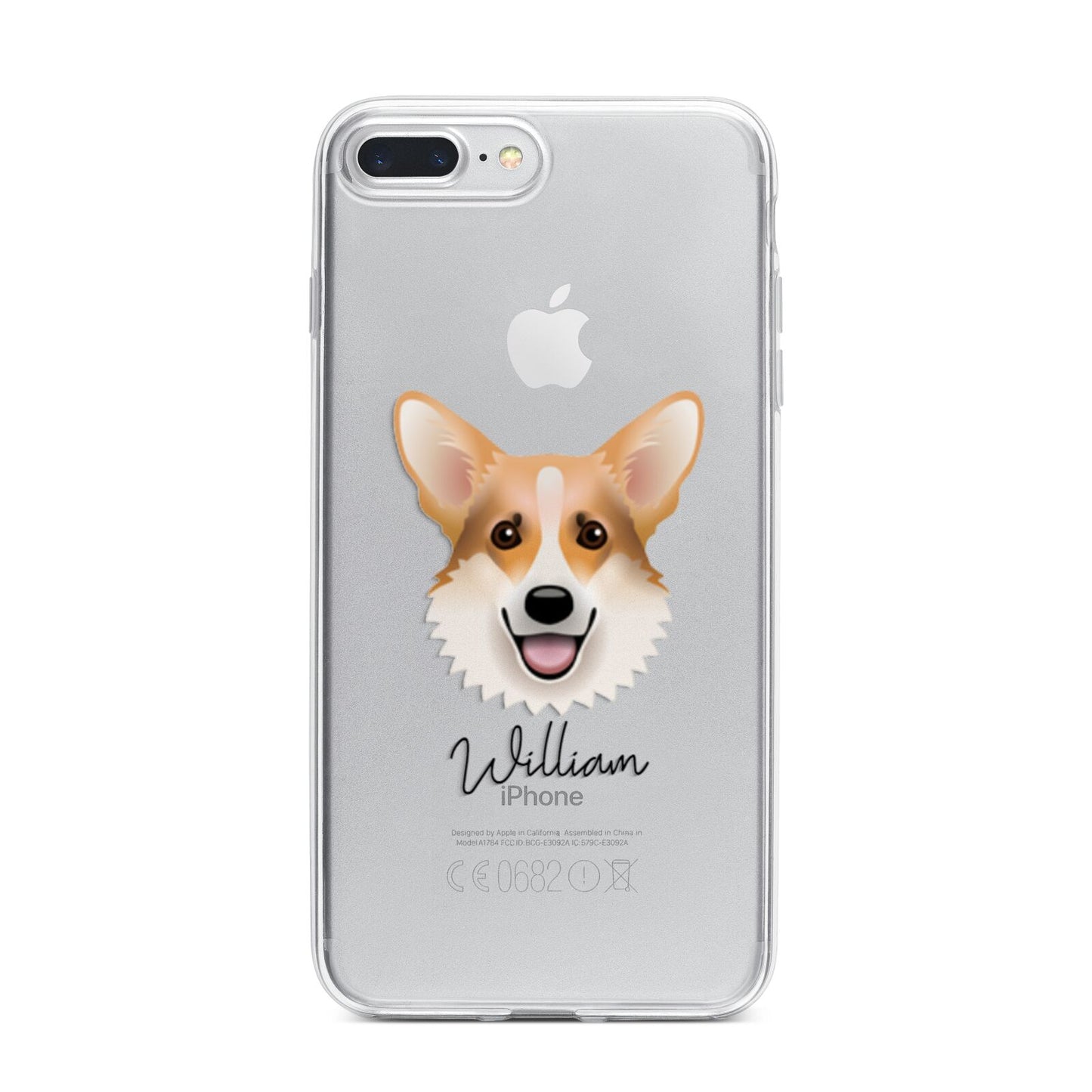 Corgi Personalised iPhone 7 Plus Bumper Case on Silver iPhone