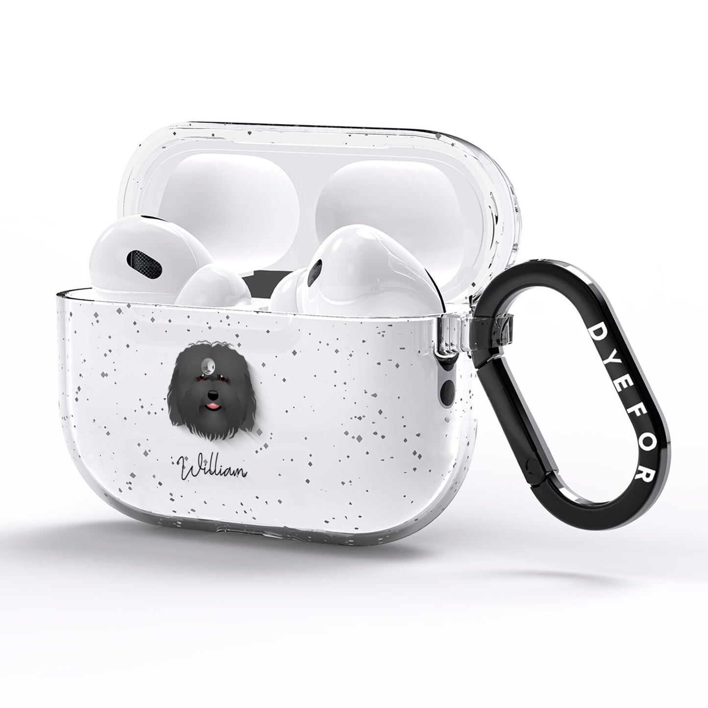 Coton De Tulear Personalised AirPods Pro Glitter Case Side Image