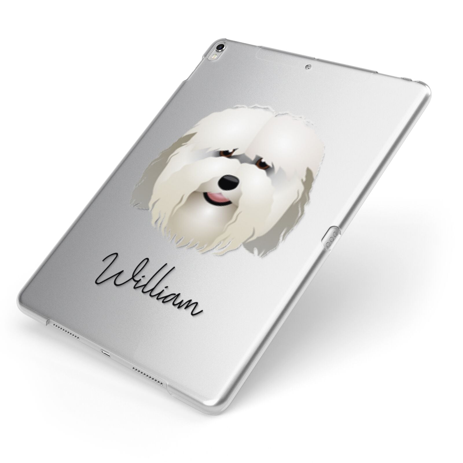 Coton De Tulear Personalised Apple iPad Case on Silver iPad Side View