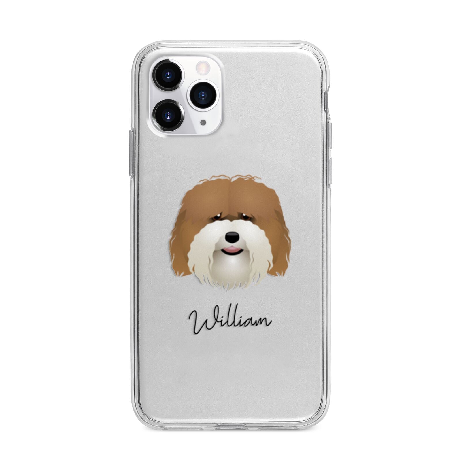 Coton De Tulear Personalised Apple iPhone 11 Pro Max in Silver with Bumper Case