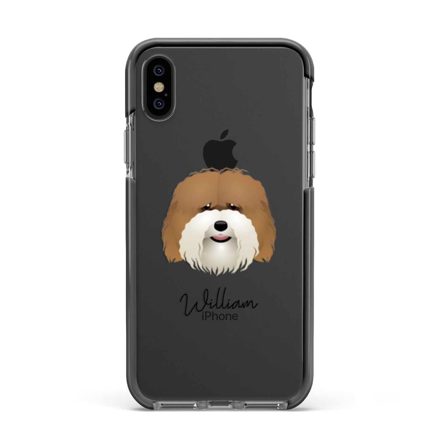 Coton De Tulear Personalised Apple iPhone Xs Impact Case Black Edge on Black Phone