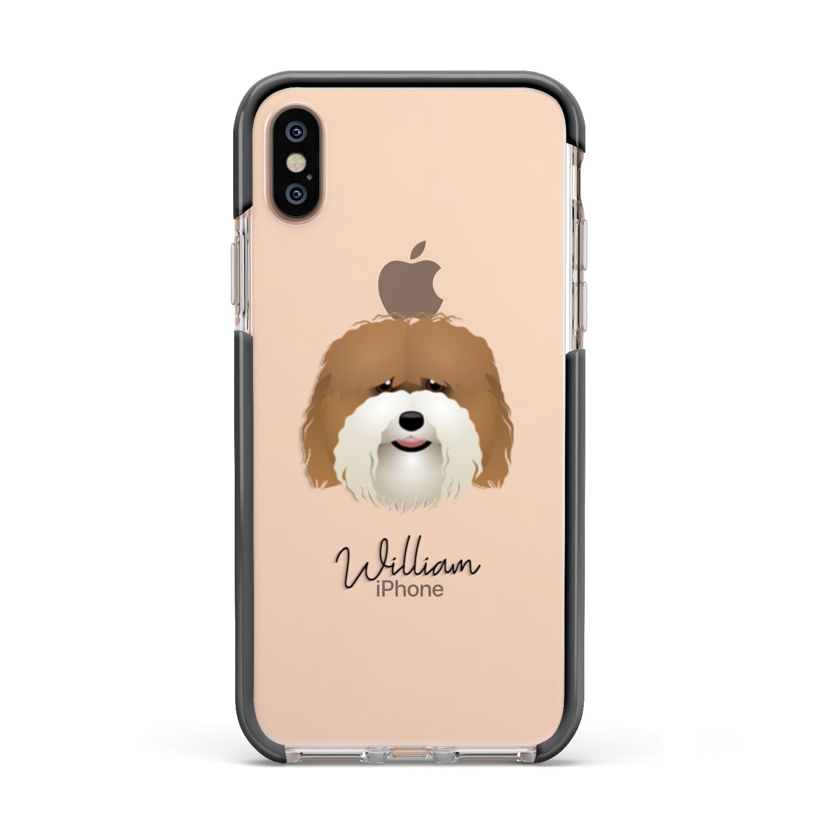 Coton De Tulear Personalised Apple iPhone Xs Impact Case Black Edge on Gold Phone