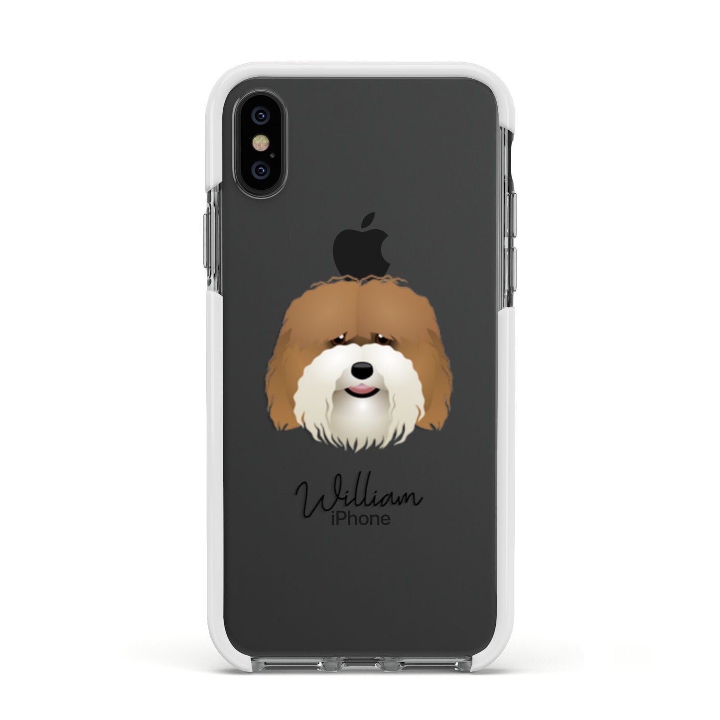 Coton De Tulear Personalised Apple iPhone Xs Impact Case White Edge on Black Phone