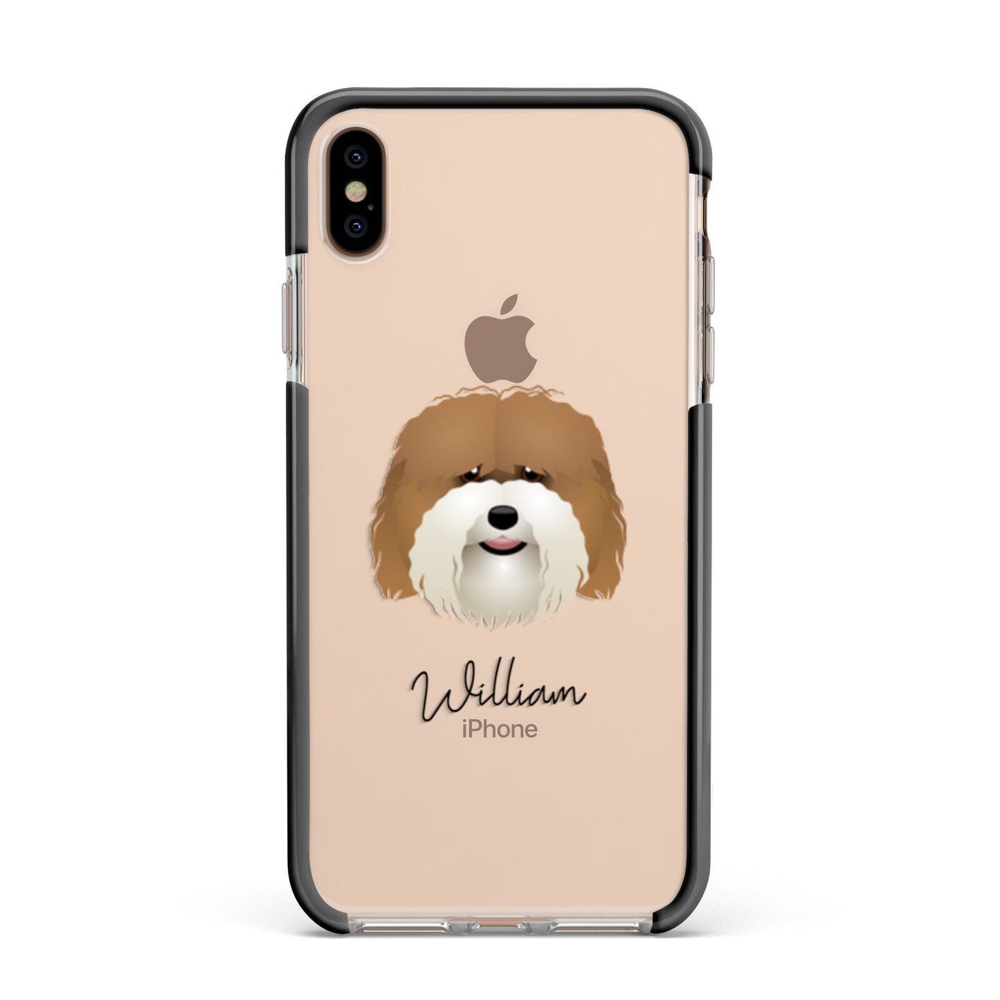 Coton De Tulear Personalised Apple iPhone Xs Max Impact Case Black Edge on Gold Phone