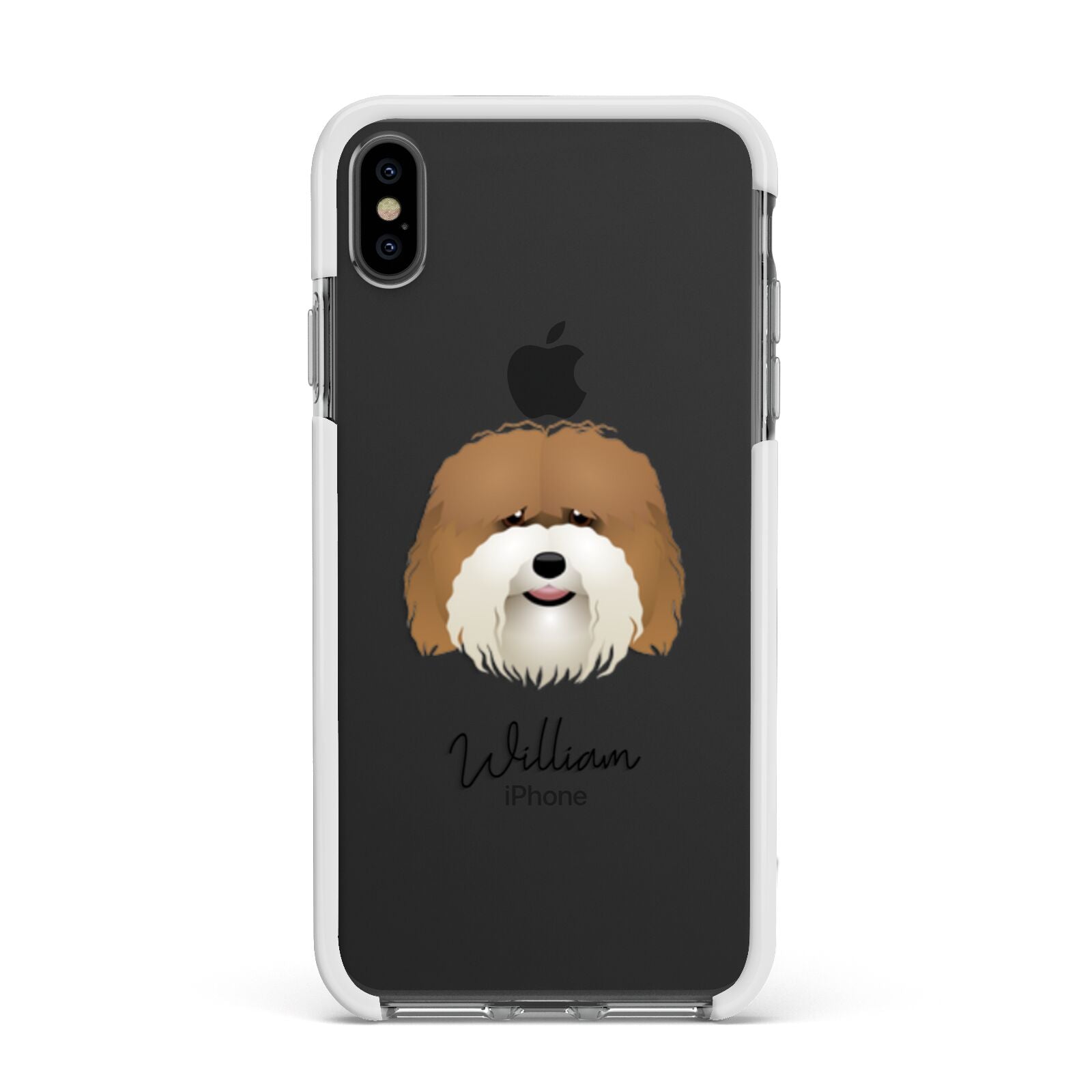 Coton De Tulear Personalised Apple iPhone Xs Max Impact Case White Edge on Black Phone