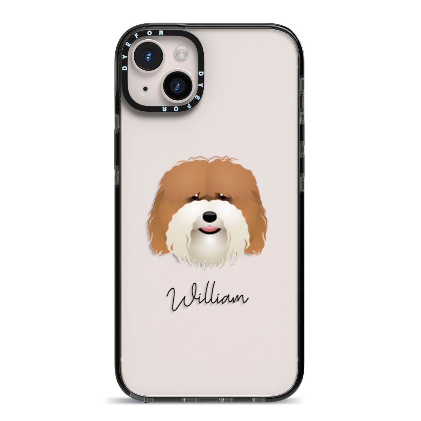 Coton De Tulear Personalised iPhone 14 Plus Black Impact Case on Silver phone