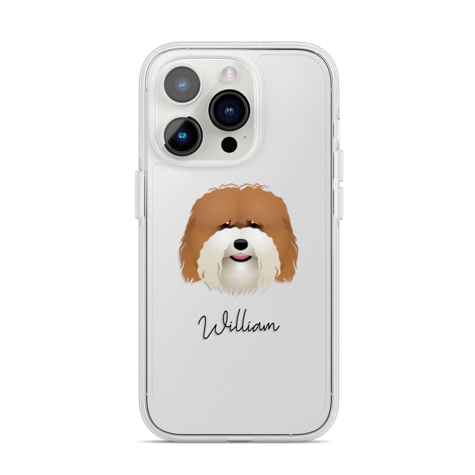 Coton De Tulear Personalised iPhone 14 Pro Clear Tough Case Silver