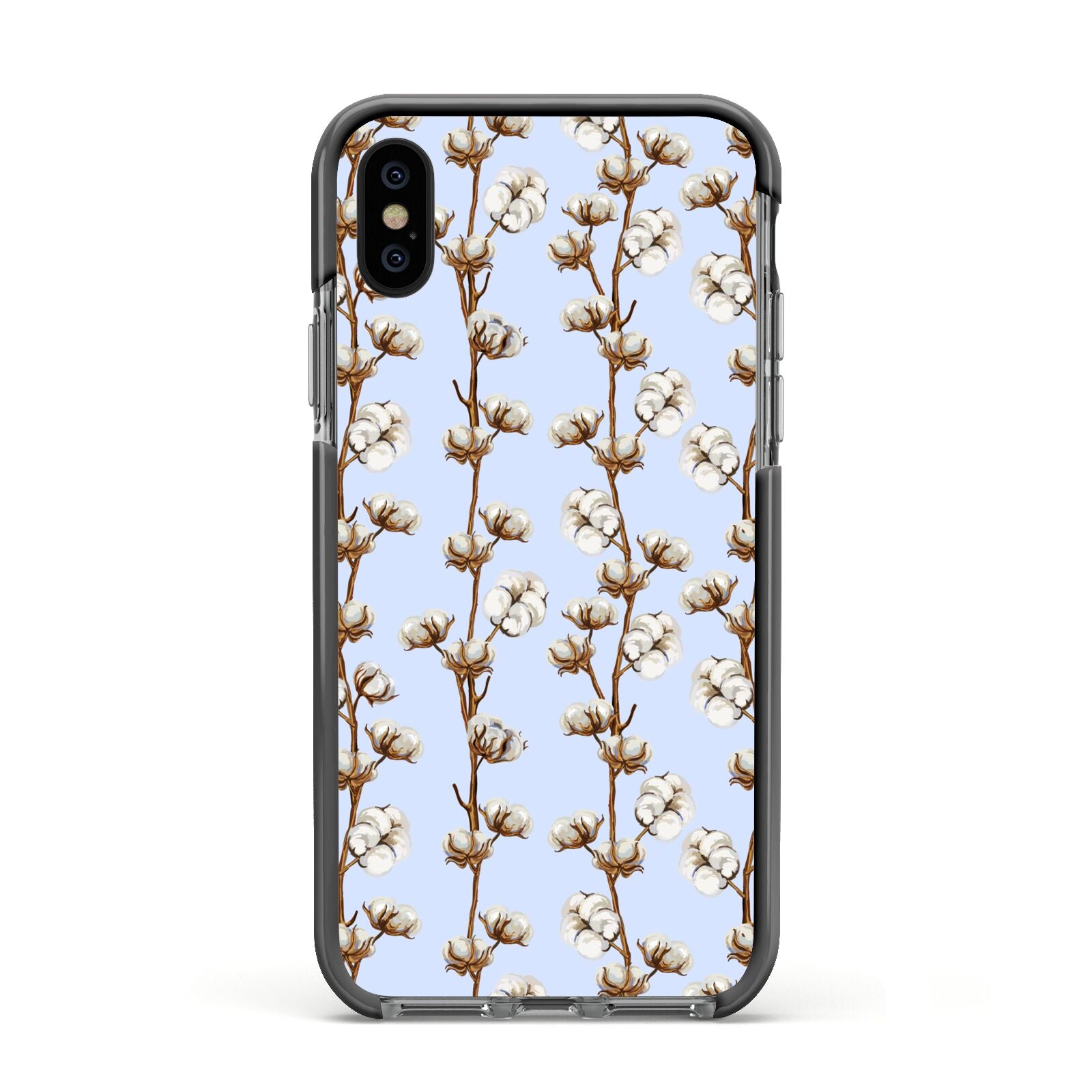 Cotton Branch Apple iPhone Xs Impact Case Black Edge on Black Phone