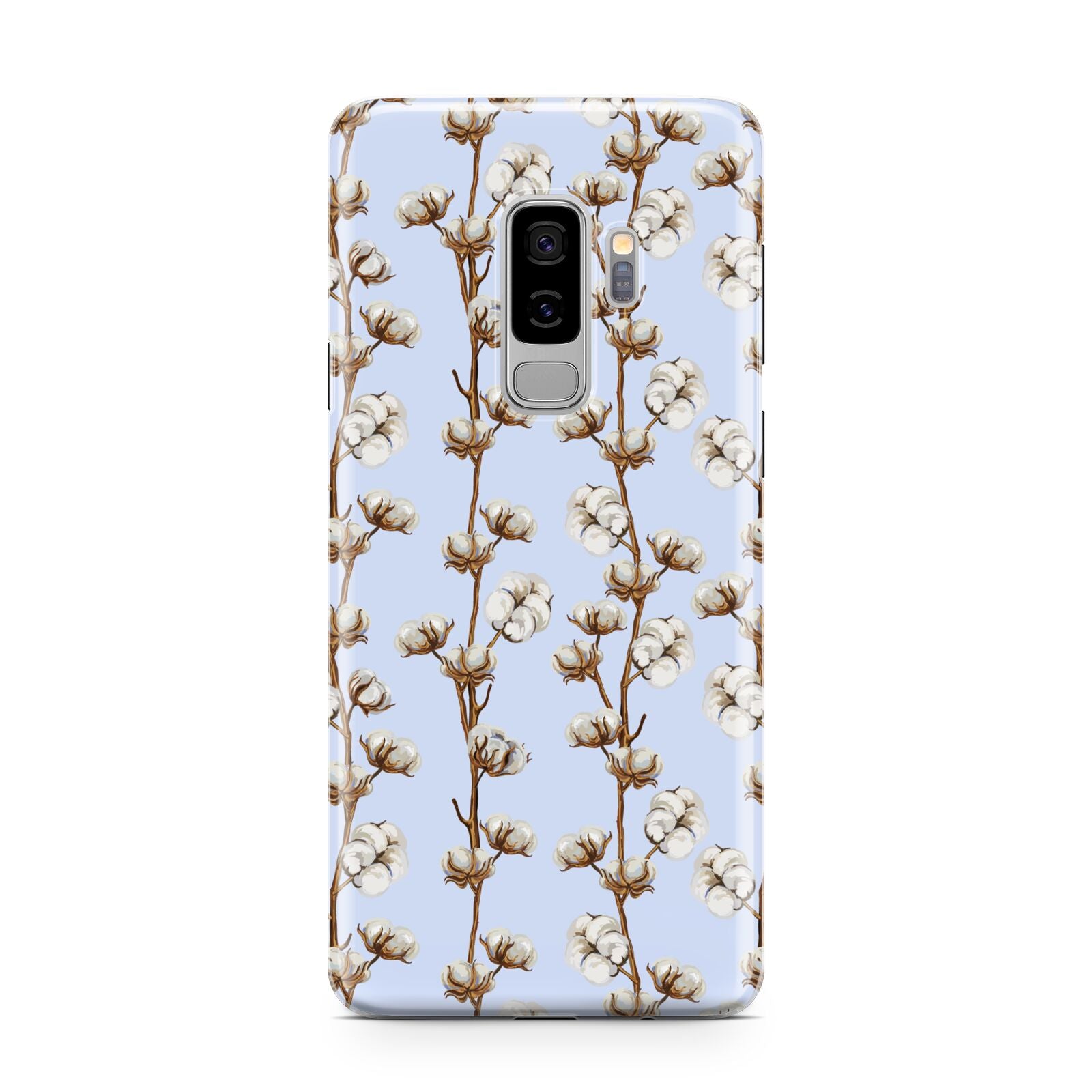 Cotton Branch Samsung Galaxy S9 Plus Case on Silver phone