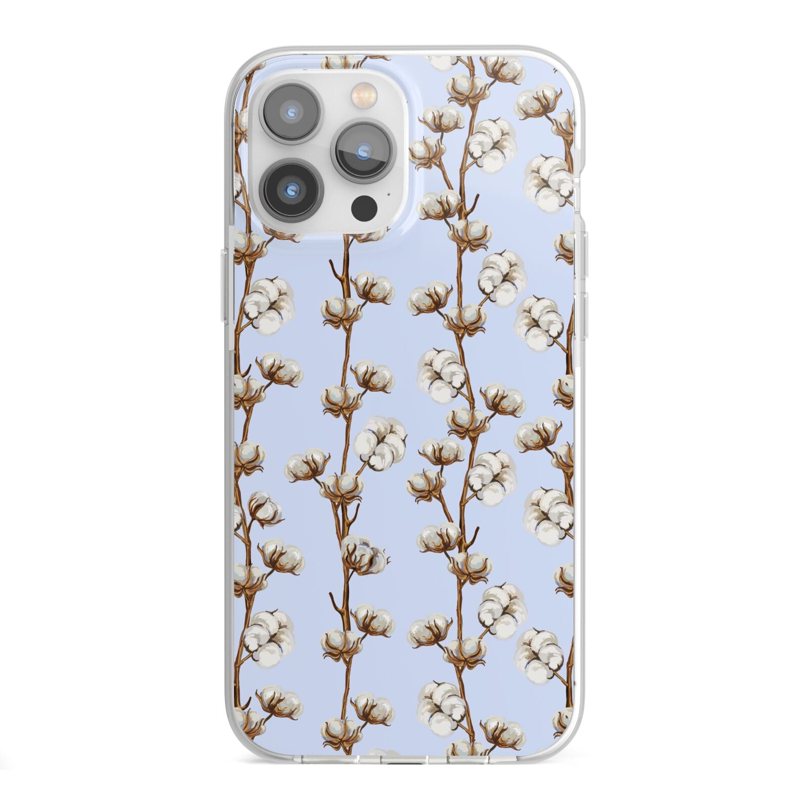 Cotton Branch iPhone 13 Pro Max TPU Impact Case with White Edges