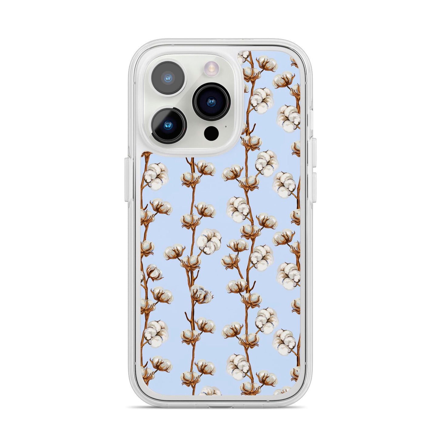 Cotton Branch iPhone 14 Pro Clear Tough Case Silver