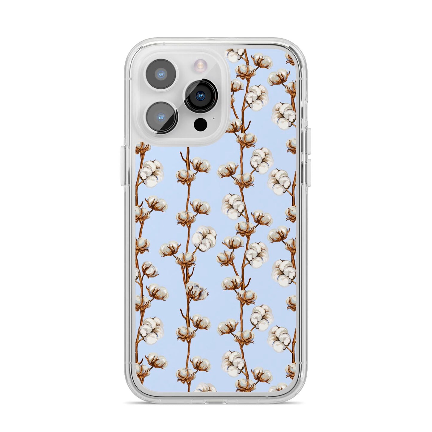 Cotton Branch iPhone 14 Pro Max Clear Tough Case Silver