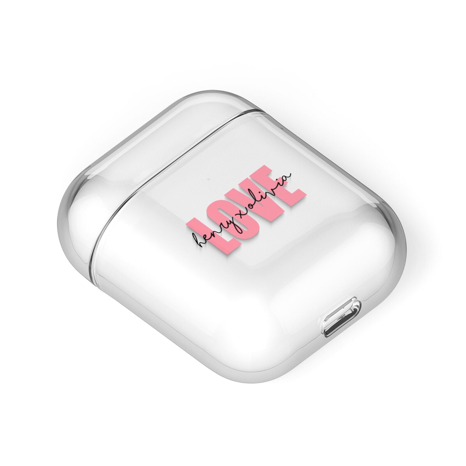 Couples Personalised Love AirPods Case Laid Flat