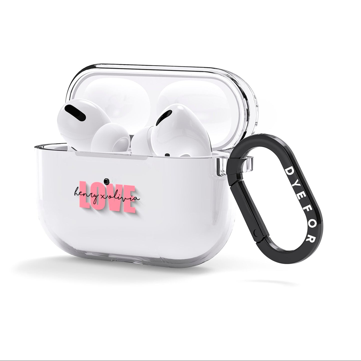 Couples Personalised Love AirPods Clear Case 3rd Gen Side Image