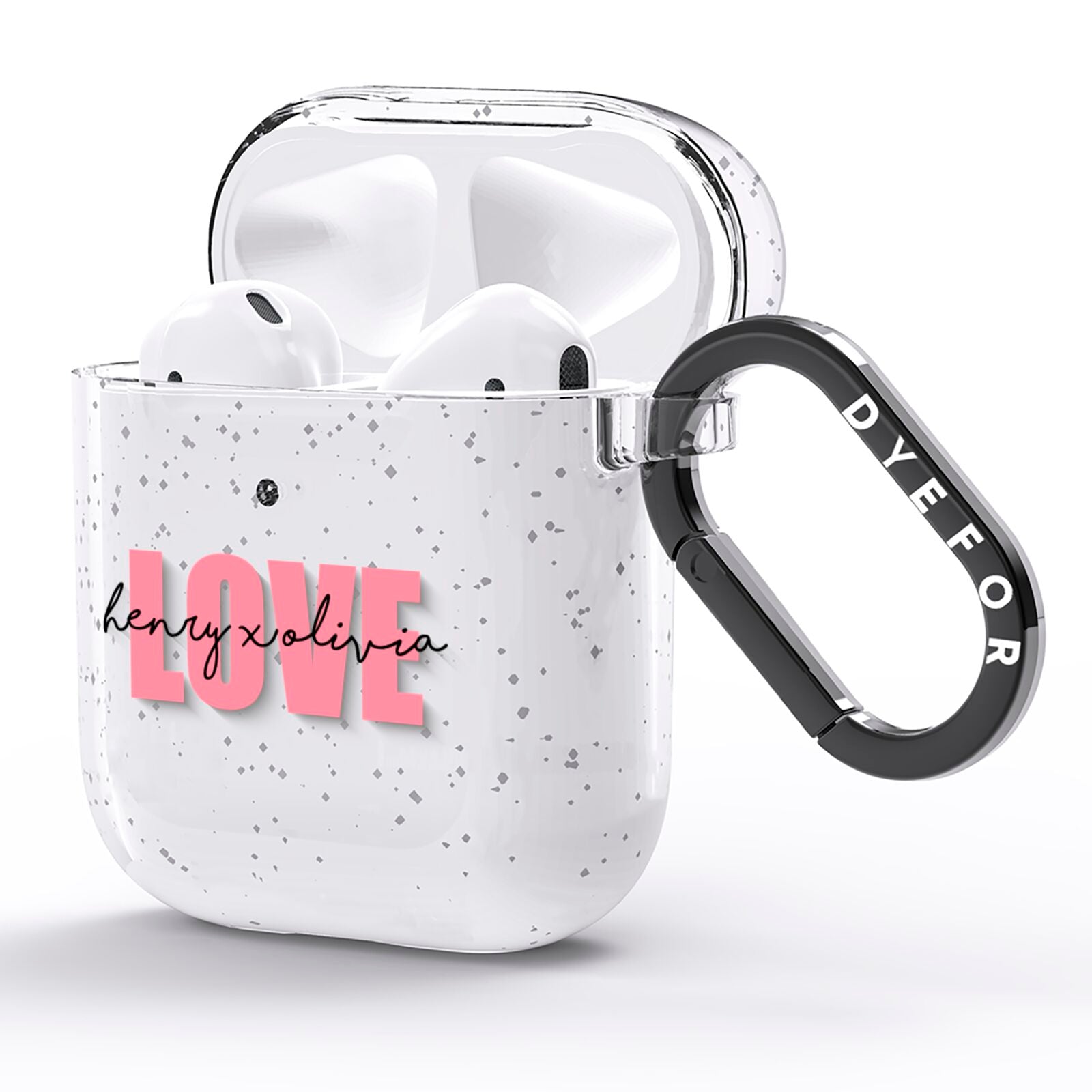 Couples Personalised Love AirPods Glitter Case Side Image