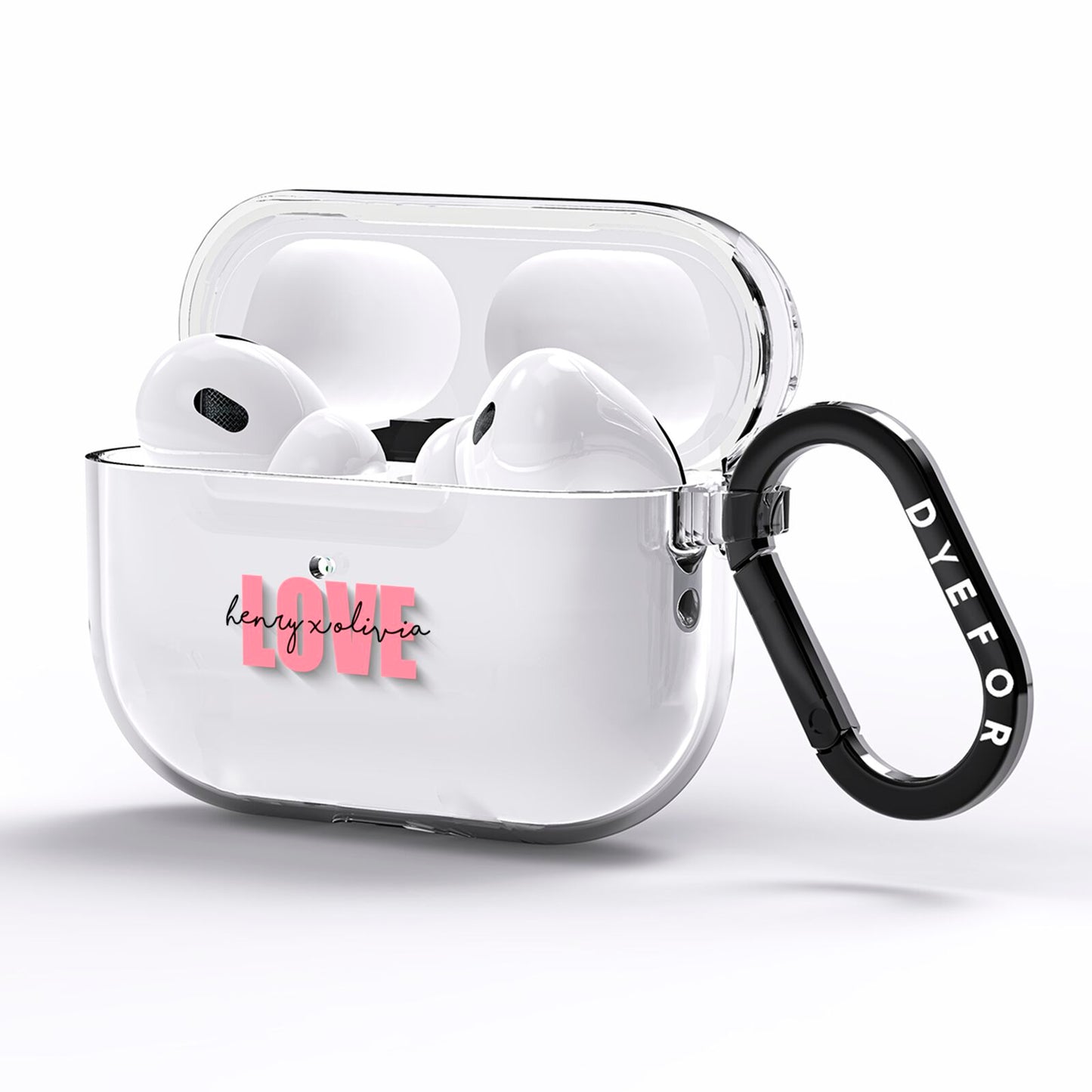 Couples Personalised Love AirPods Pro Clear Case Side Image