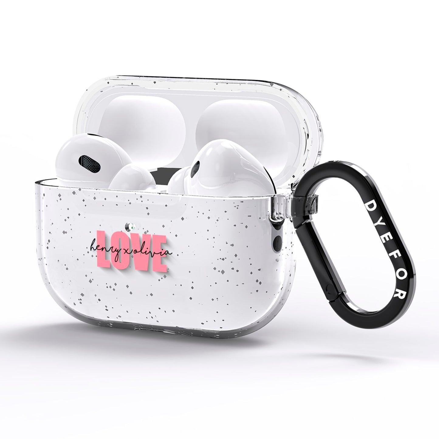 Couples Personalised Love AirPods Pro Glitter Case Side Image